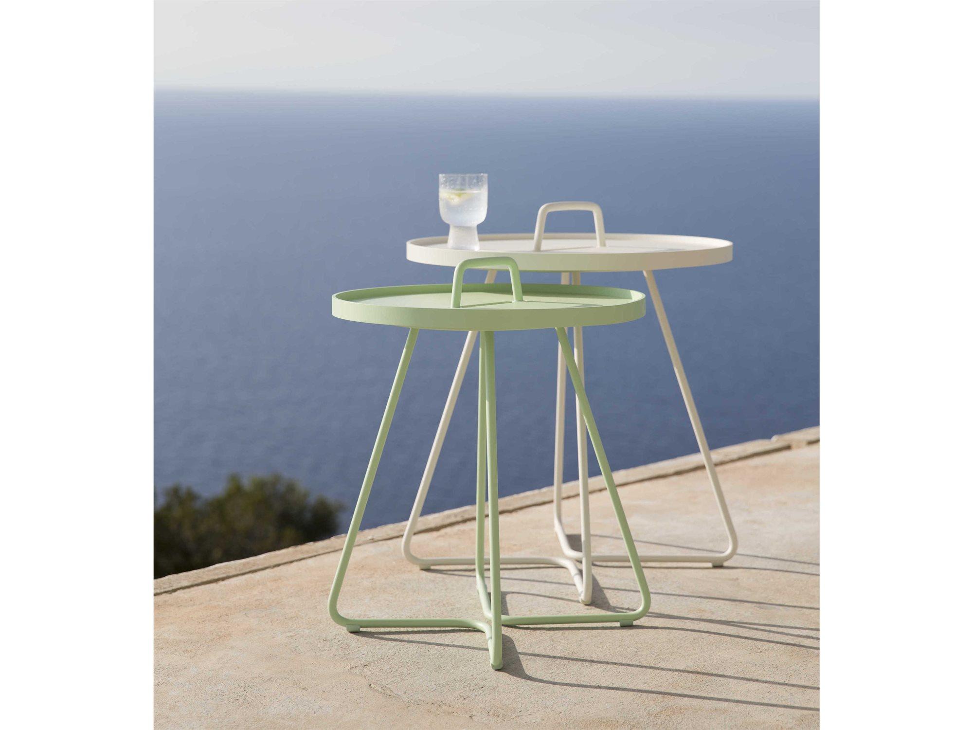Cane Line Outdoor On-the-Move Aluminum End Table Set