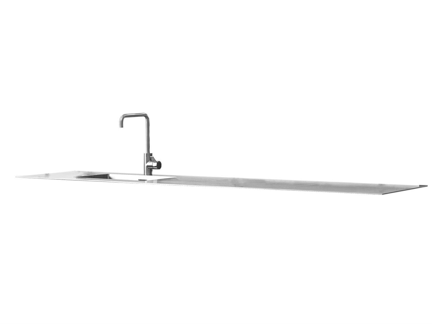 Cane Line Outdoor Drop Stainless Steel Rectangular Kitchen Table Top