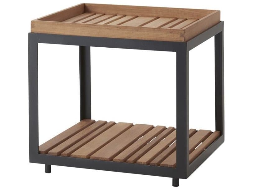 Cane Line Outdoor Level Square Table Top and Bottom Shelf