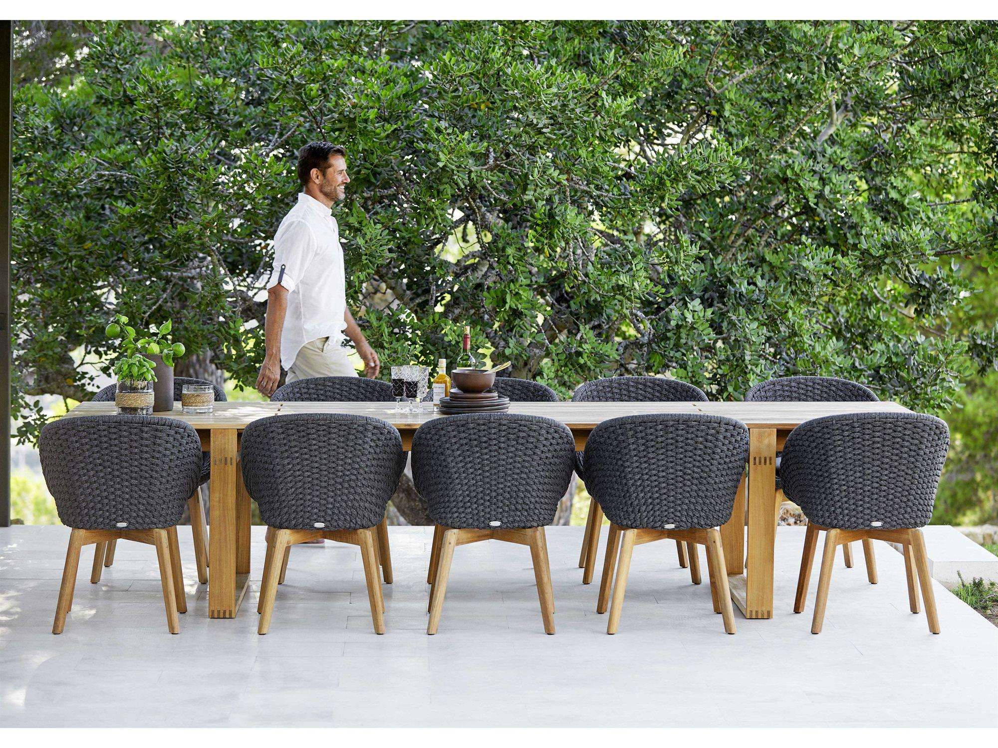 Cane Line Outdoor Peacock Teak Soft Rope Dining Set