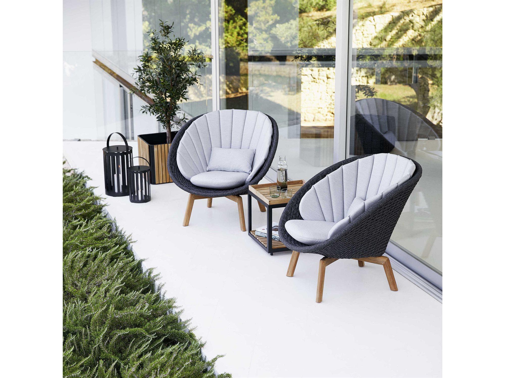 Cane Line Outdoor Peacock Teak Soft Rope Lounge Set