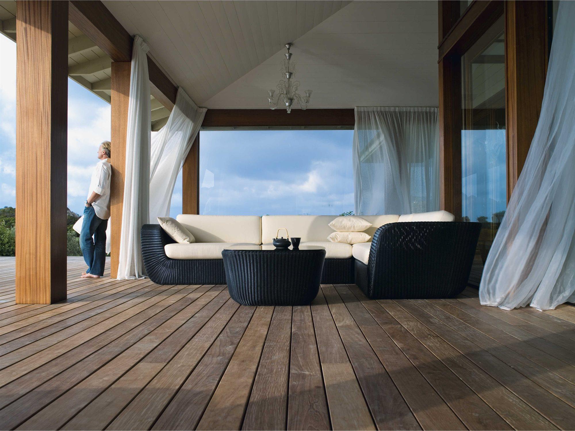 Cane Line Outdoor Savannah Wicker Sectional Lounge Set