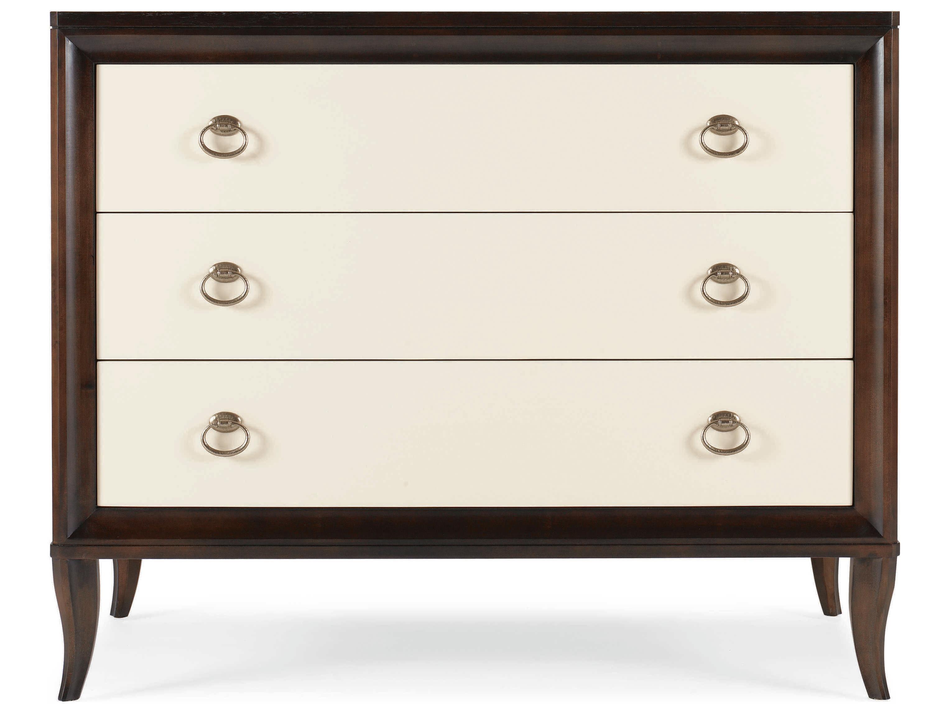 Century Furniture Tribeca 3-Drawers Cream Brown Maple Wood Accent Chest