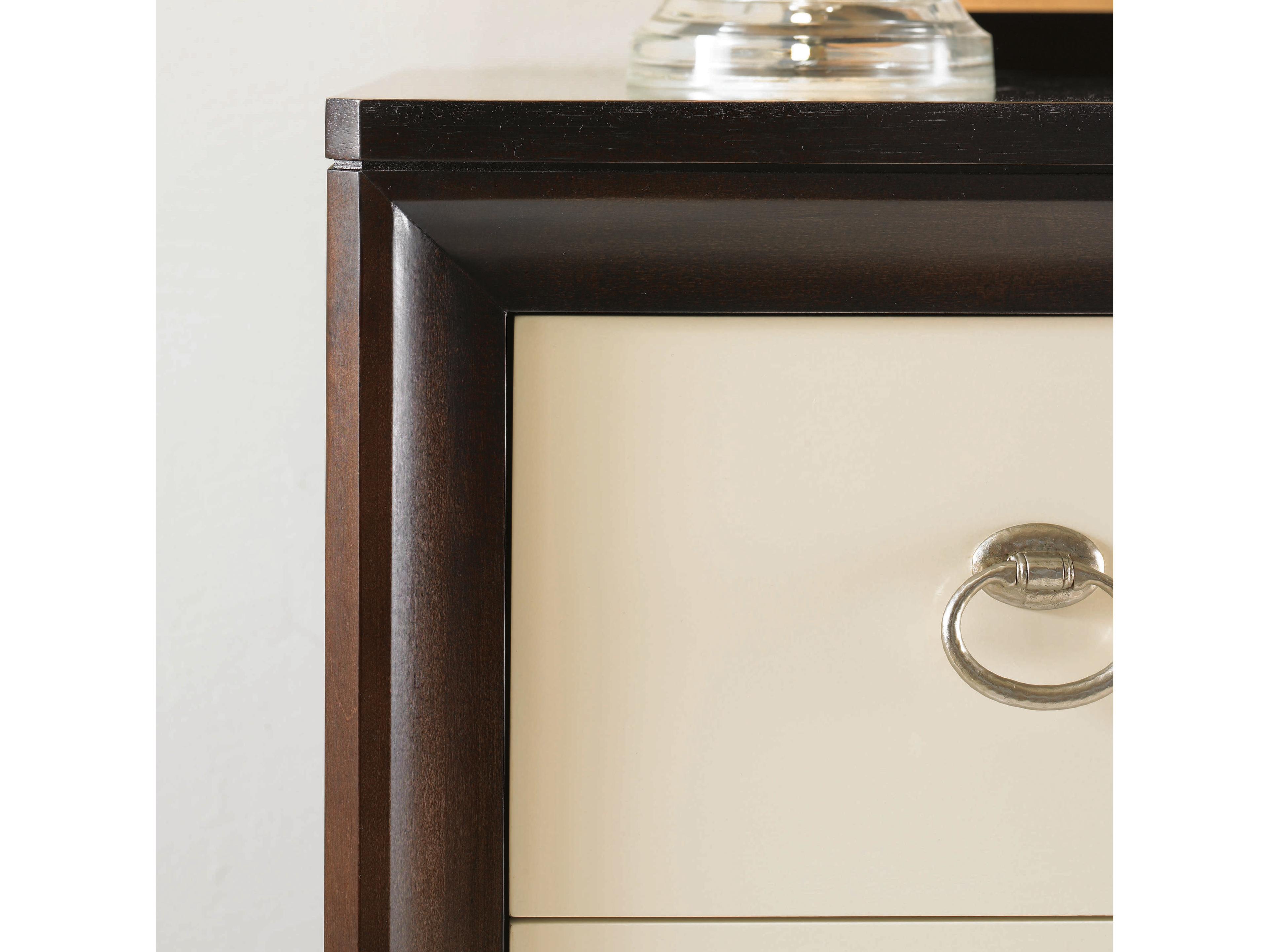 Century Furniture Tribeca 3-Drawers Cream Brown Maple Wood Accent Chest