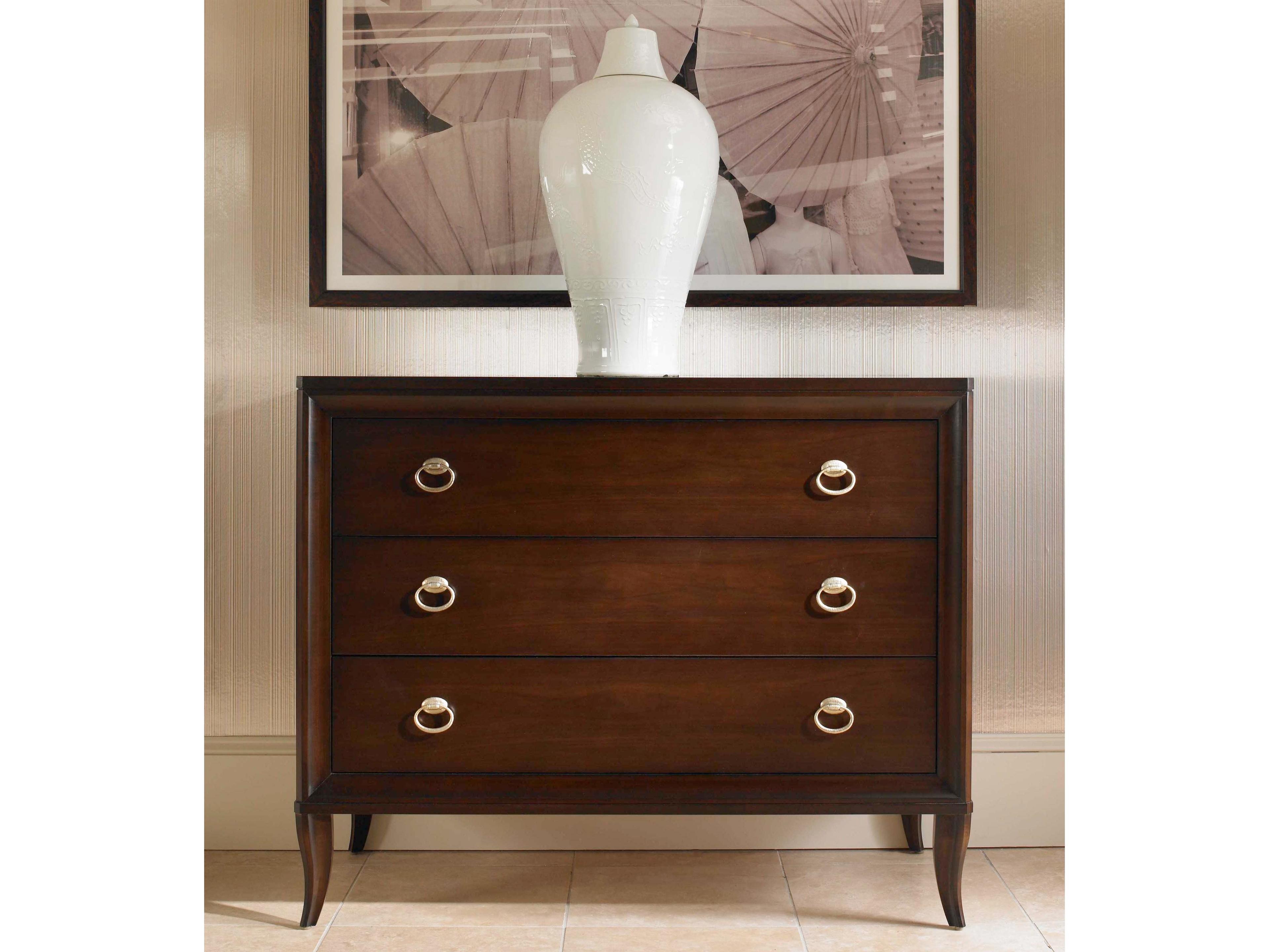Century Furniture Tribeca 3-Drawers Brown Maple Wood Accent Chest
