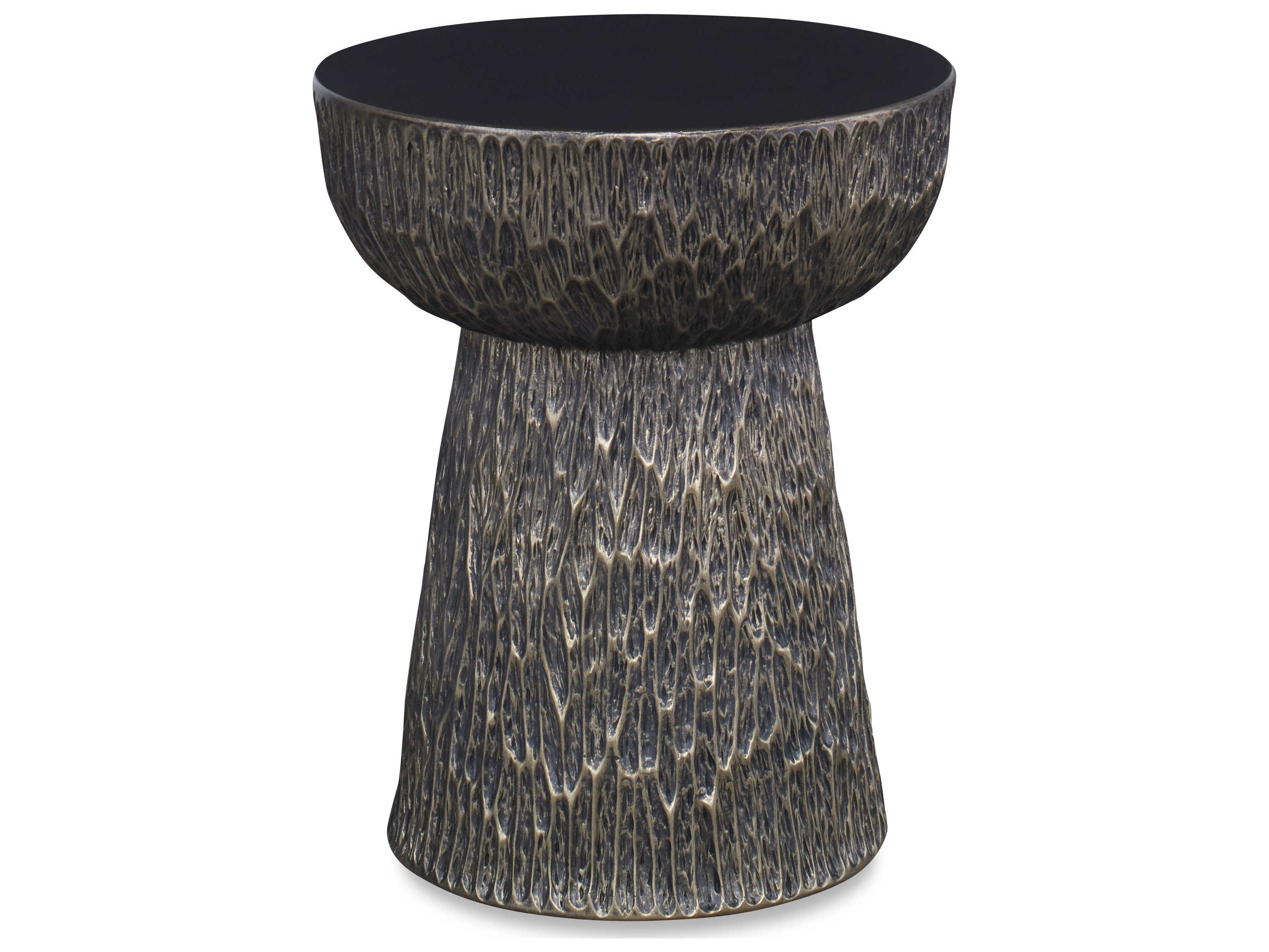 Century Furniture Mesa Round Resin Bronze End Table