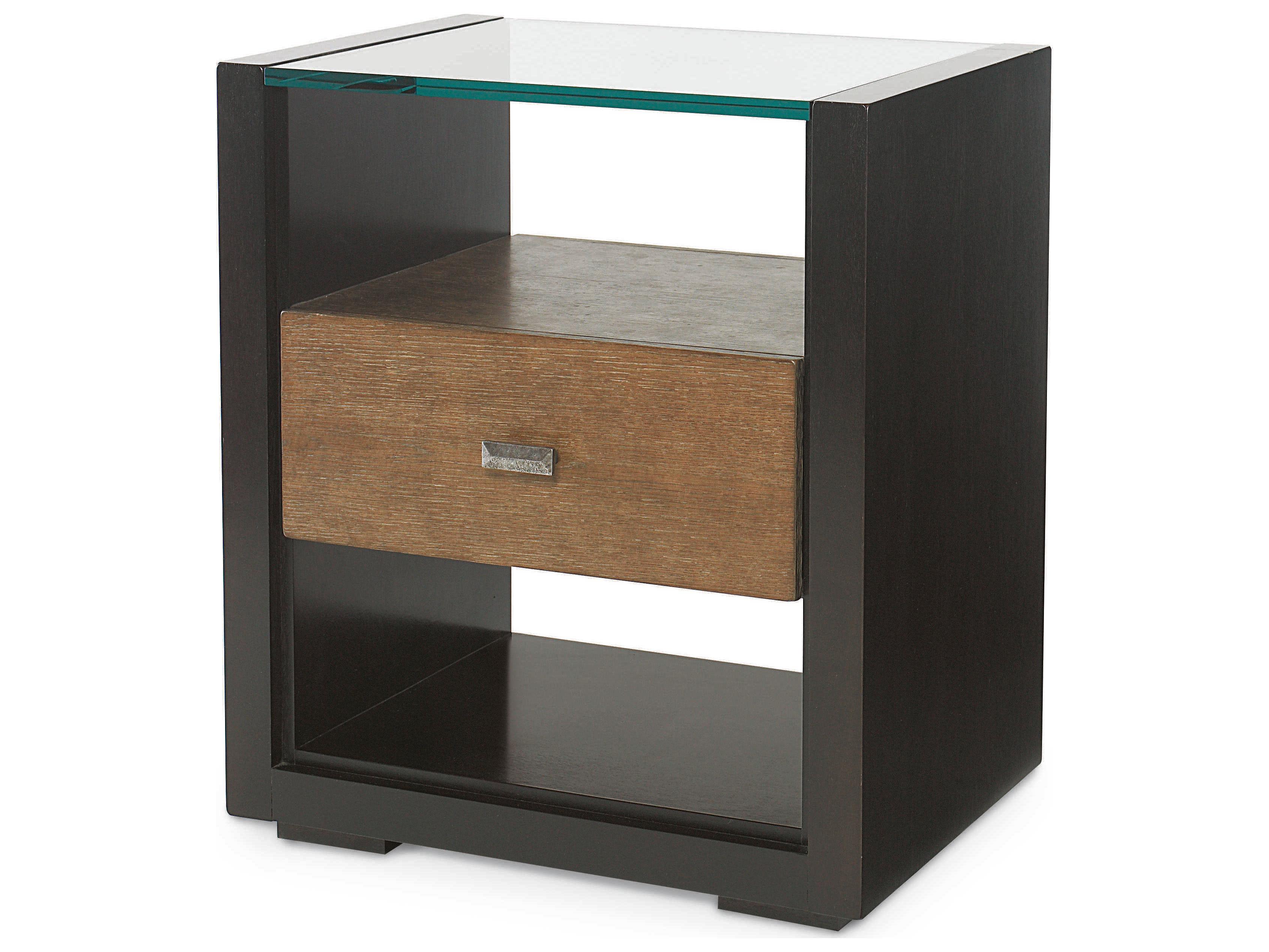 Century Furniture Mesa 1-Drawer Black Maple Wood Nightstand