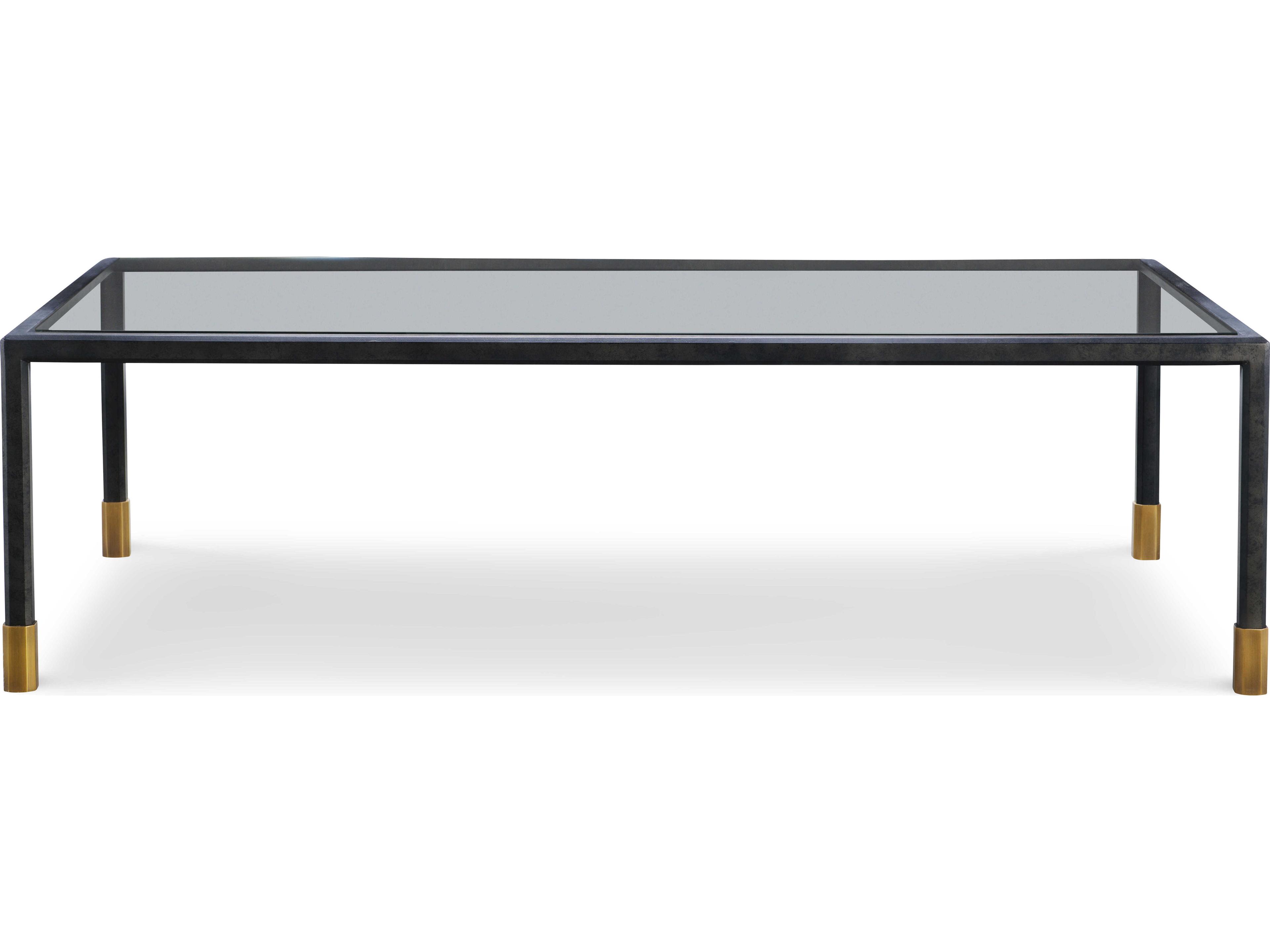 Century Furniture Thomas O'Brien Jennings Rectangular Glass Bronze Coffee Table