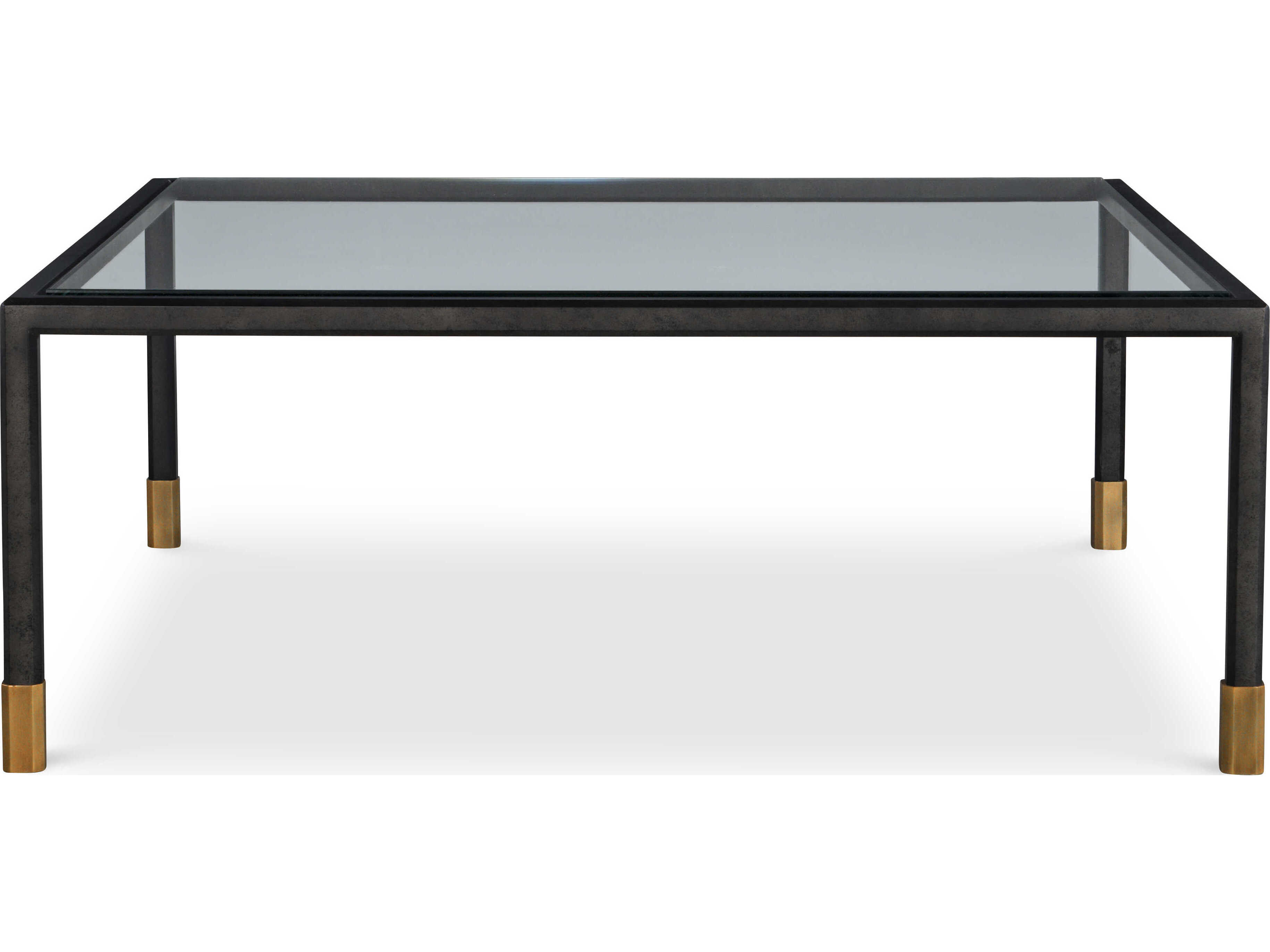 Century Furniture Thomas O'Brien Jennings Square Glass Bronze Coffee Table
