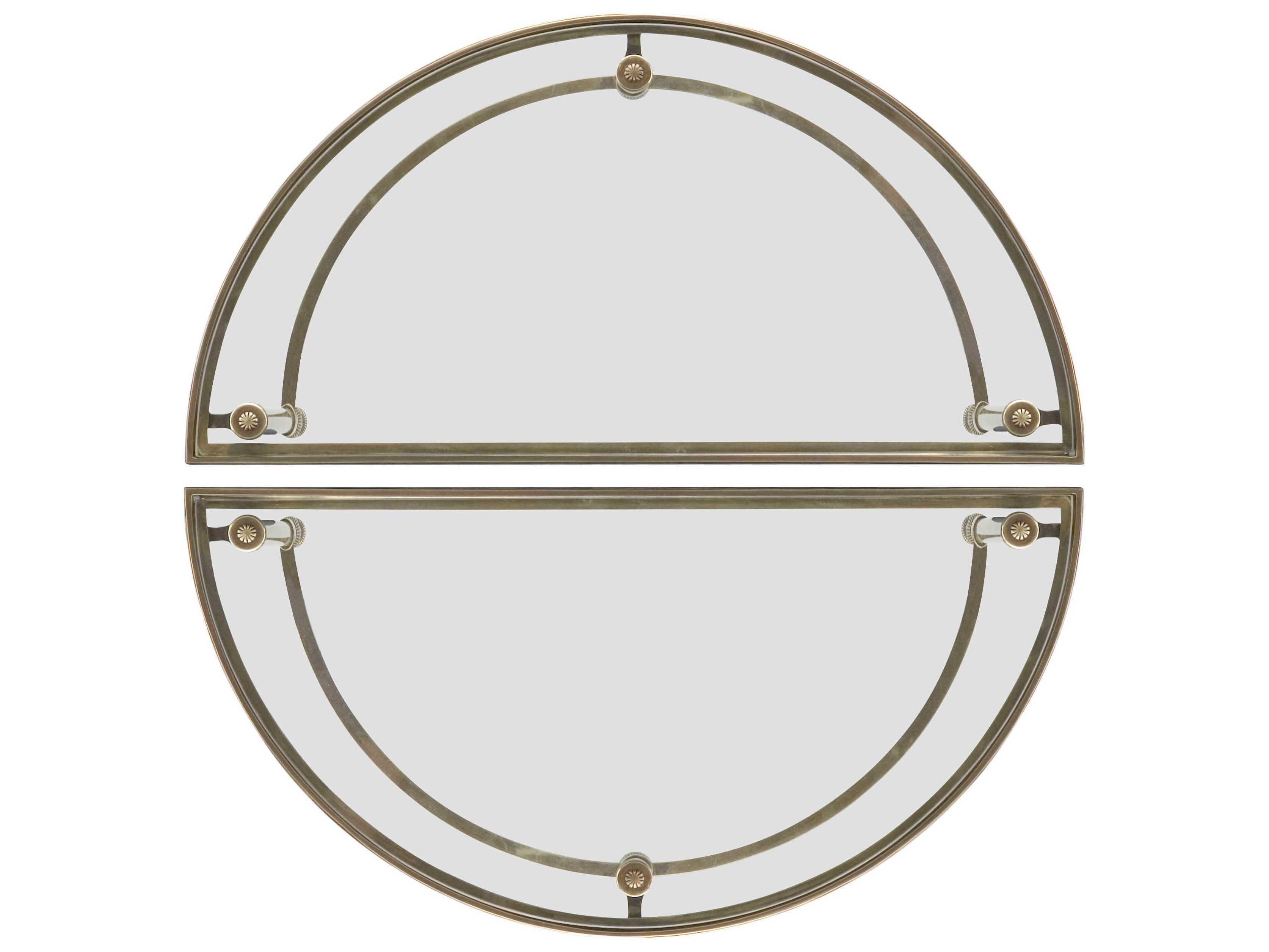 Century Furniture Thomas Obrien Demilune Glass Dark Antique Brass End Table