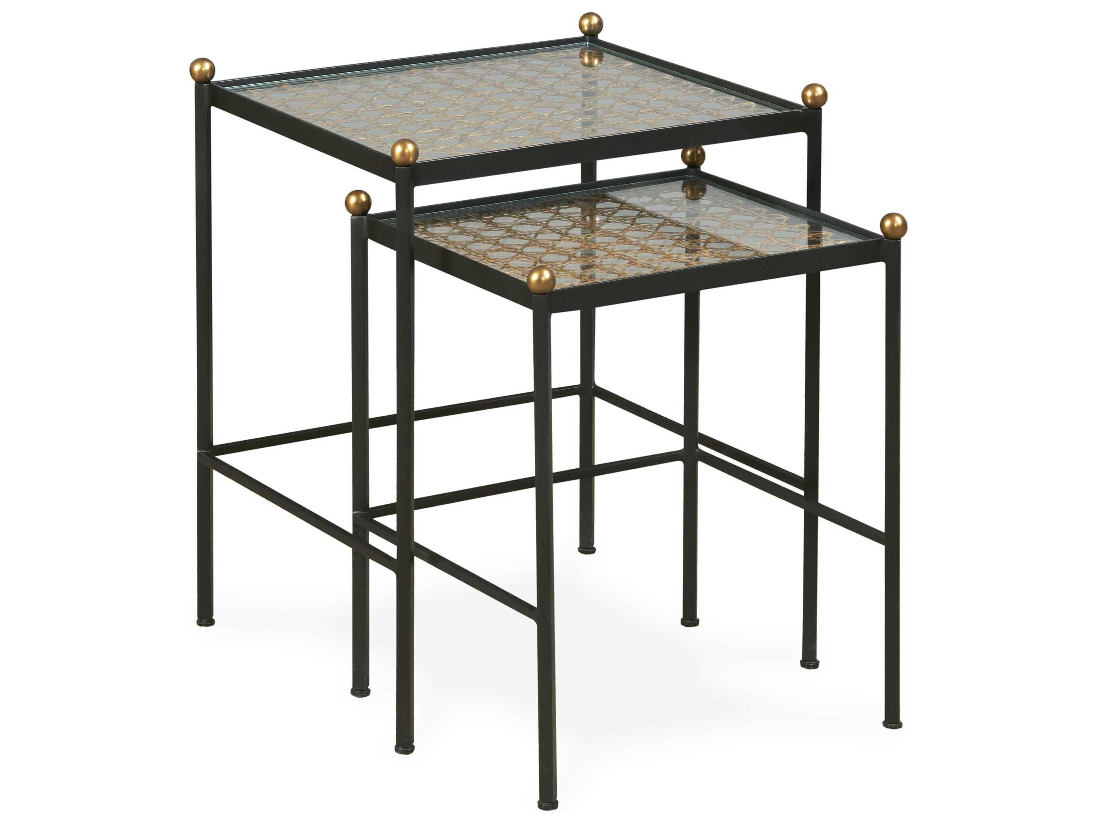Century Furniture Thomas Obrien Rectangular Glass Rustic Black End Table