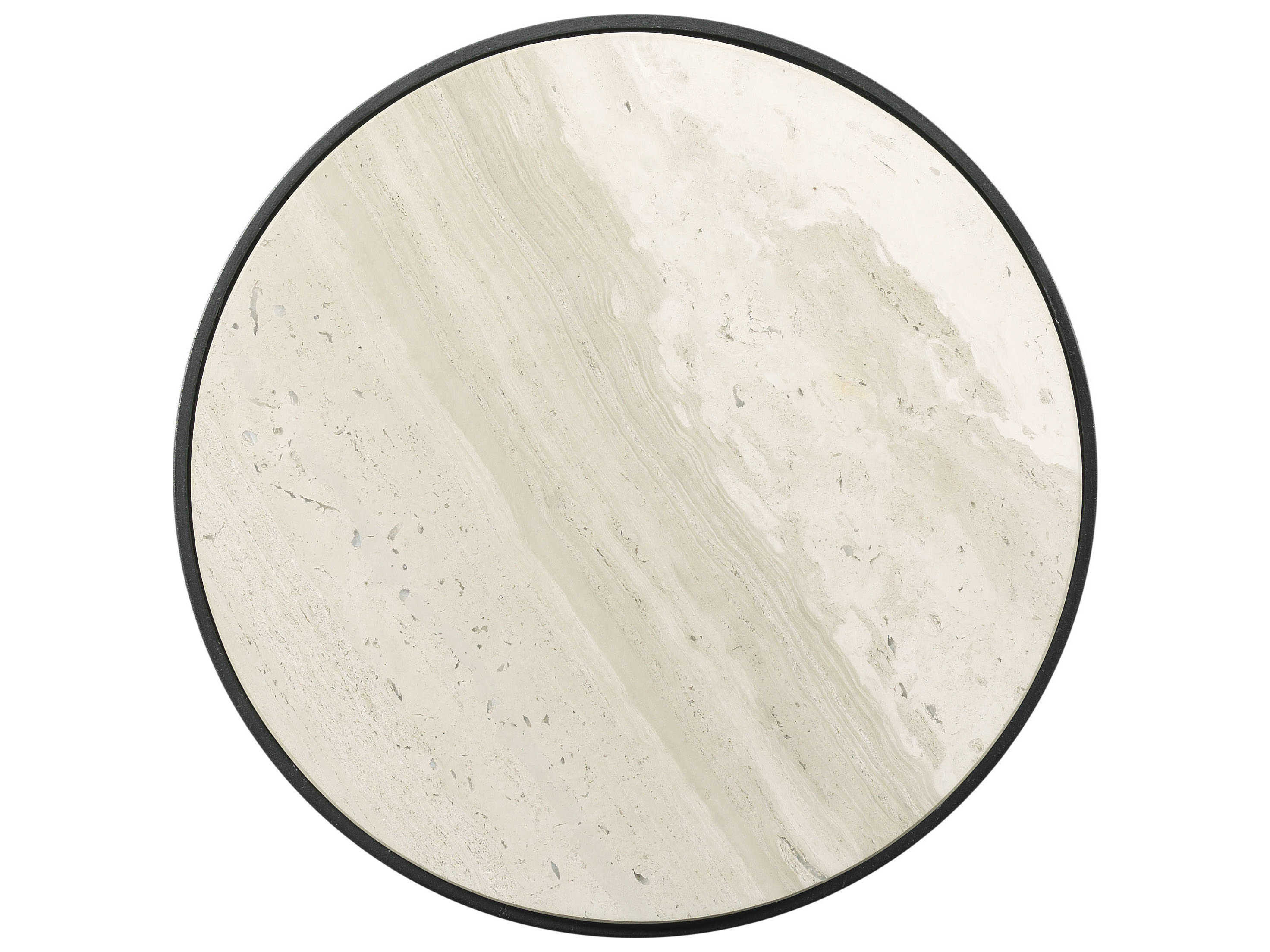 Century Furniture Thomas Obrien 7" Round Limestone Rustic Black End Table