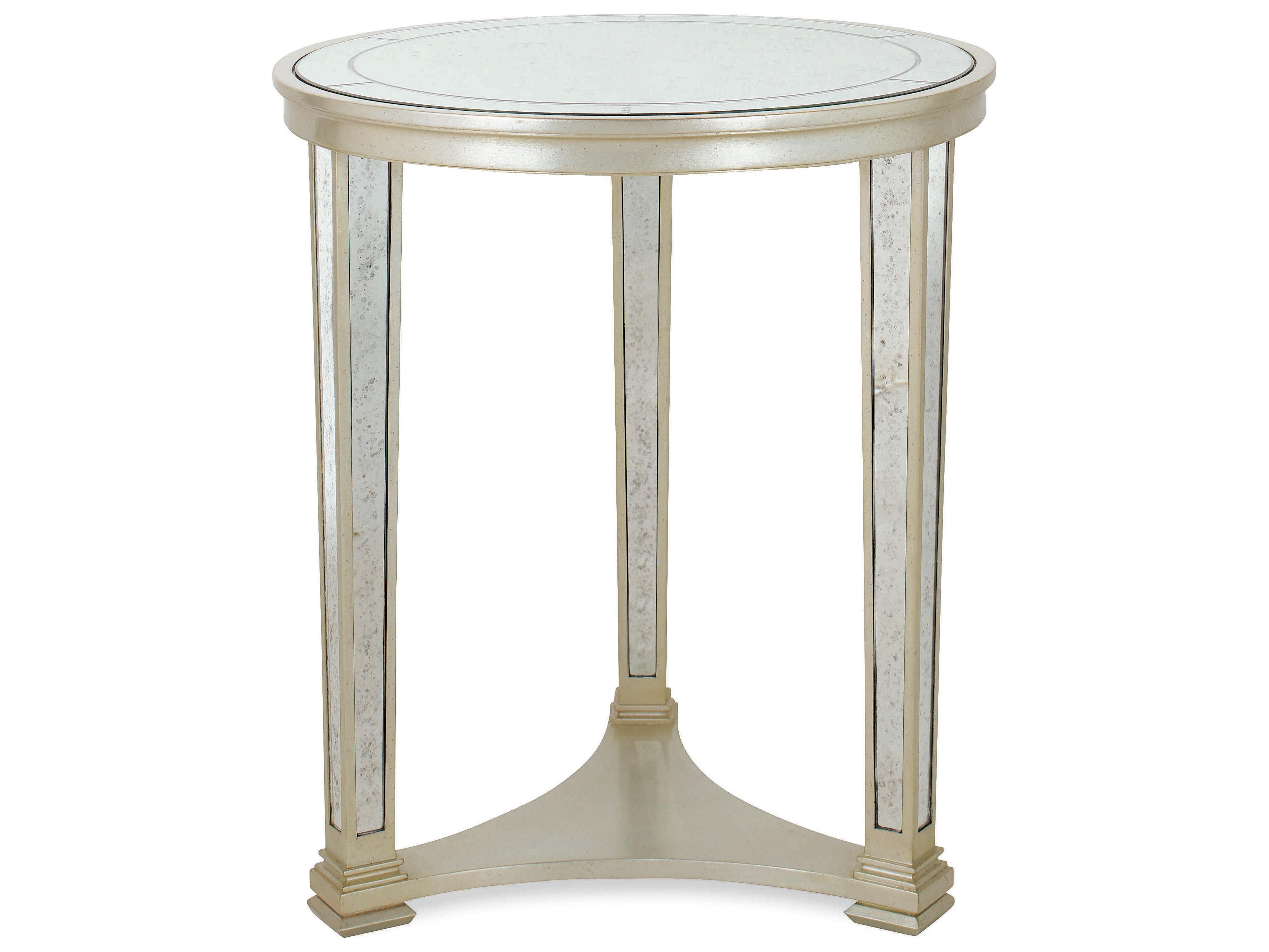 Century Furniture Thomas Obrien Round Antique Mirror Palais Silver End Table