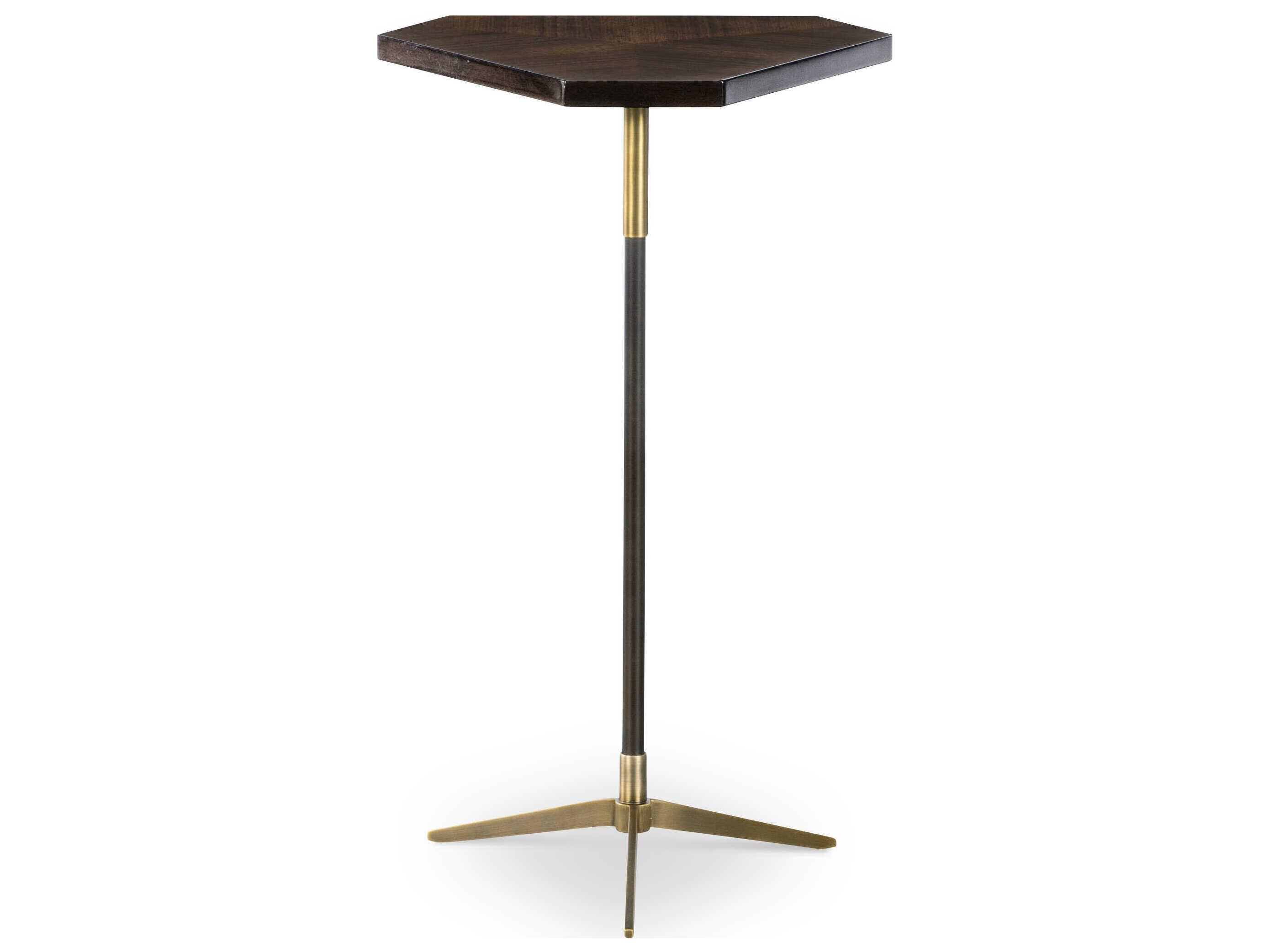 Century Furniture Thomas O'Brien Caron Hexagon Wood Dark End Table