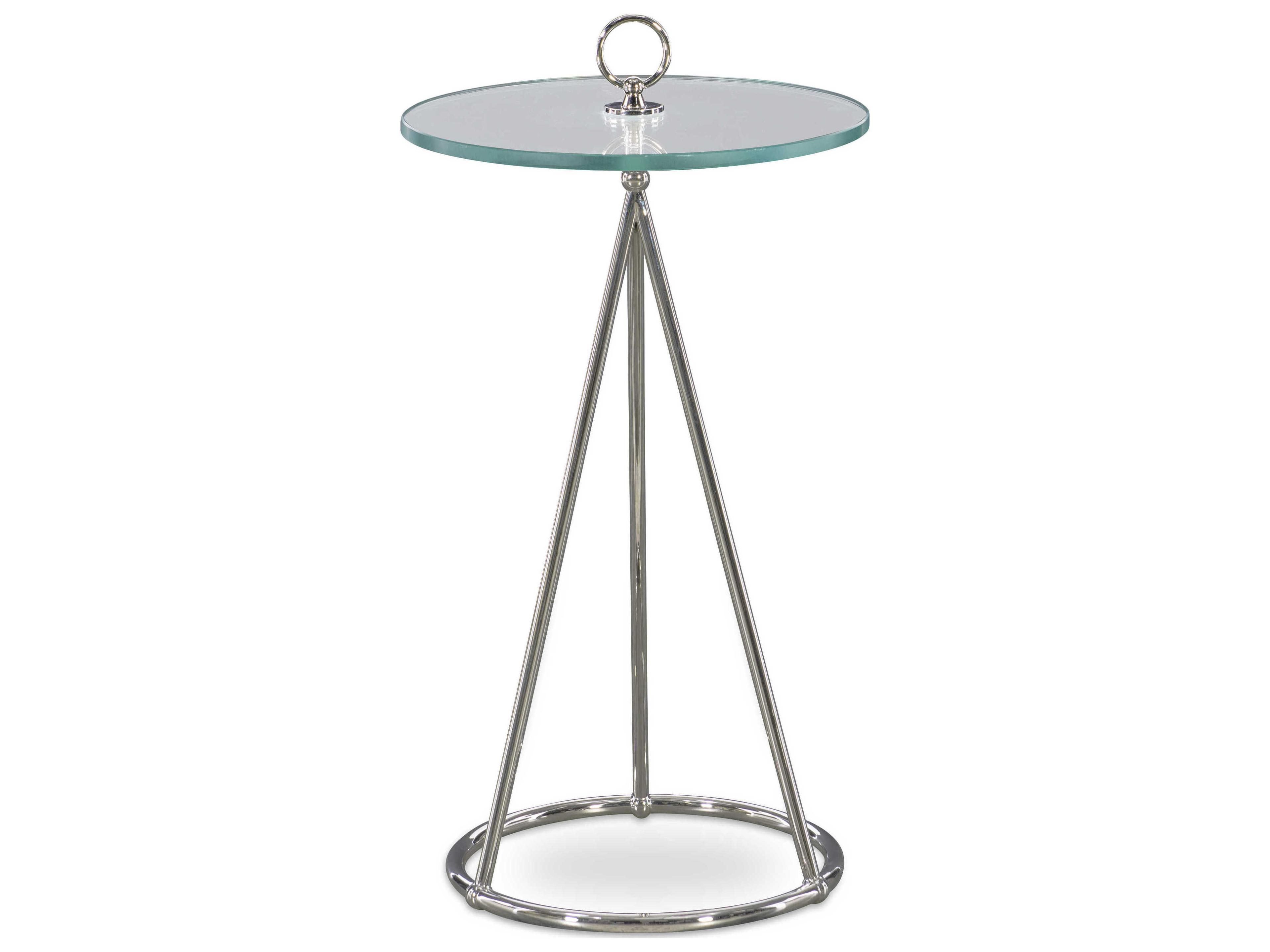 Century Furniture Thomas O'Brien Nina Round Glass Polished Nickel End Table