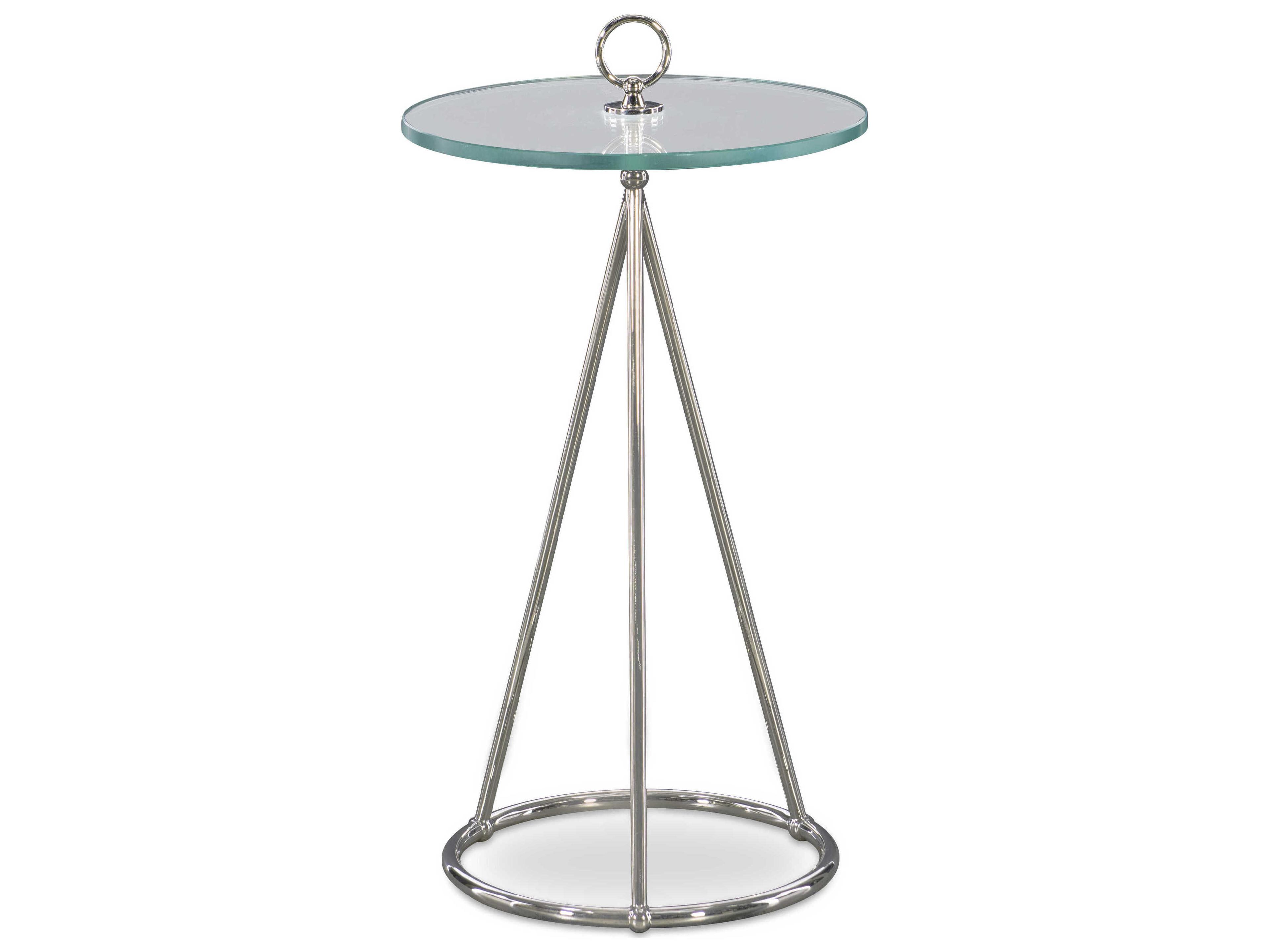Century Furniture Thomas O'Brien Nina Round Glass Polished Nickel End Table