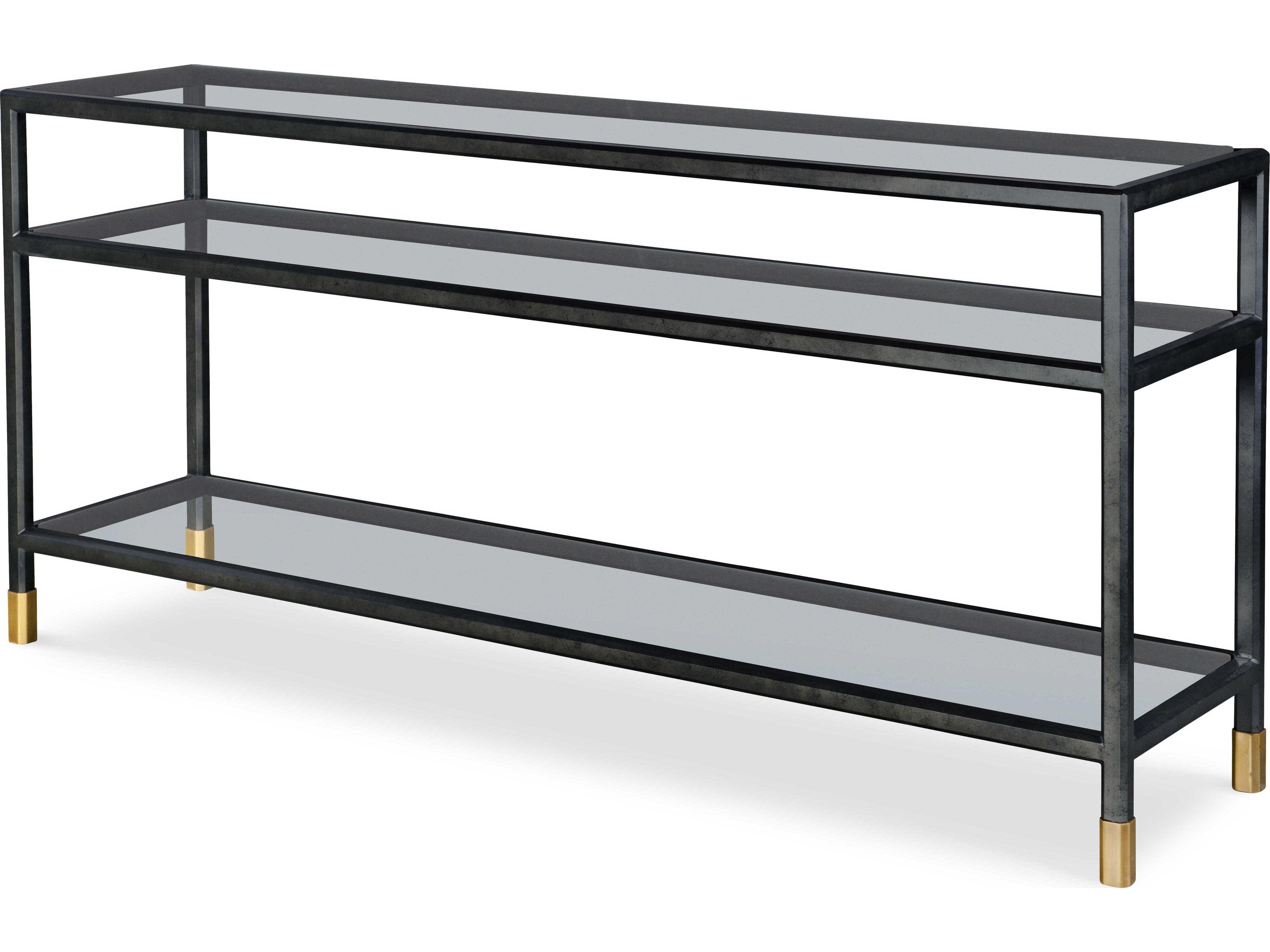 Century Furniture Thomas O'Brien Jennings Rectangular Glass Bronze Console Table