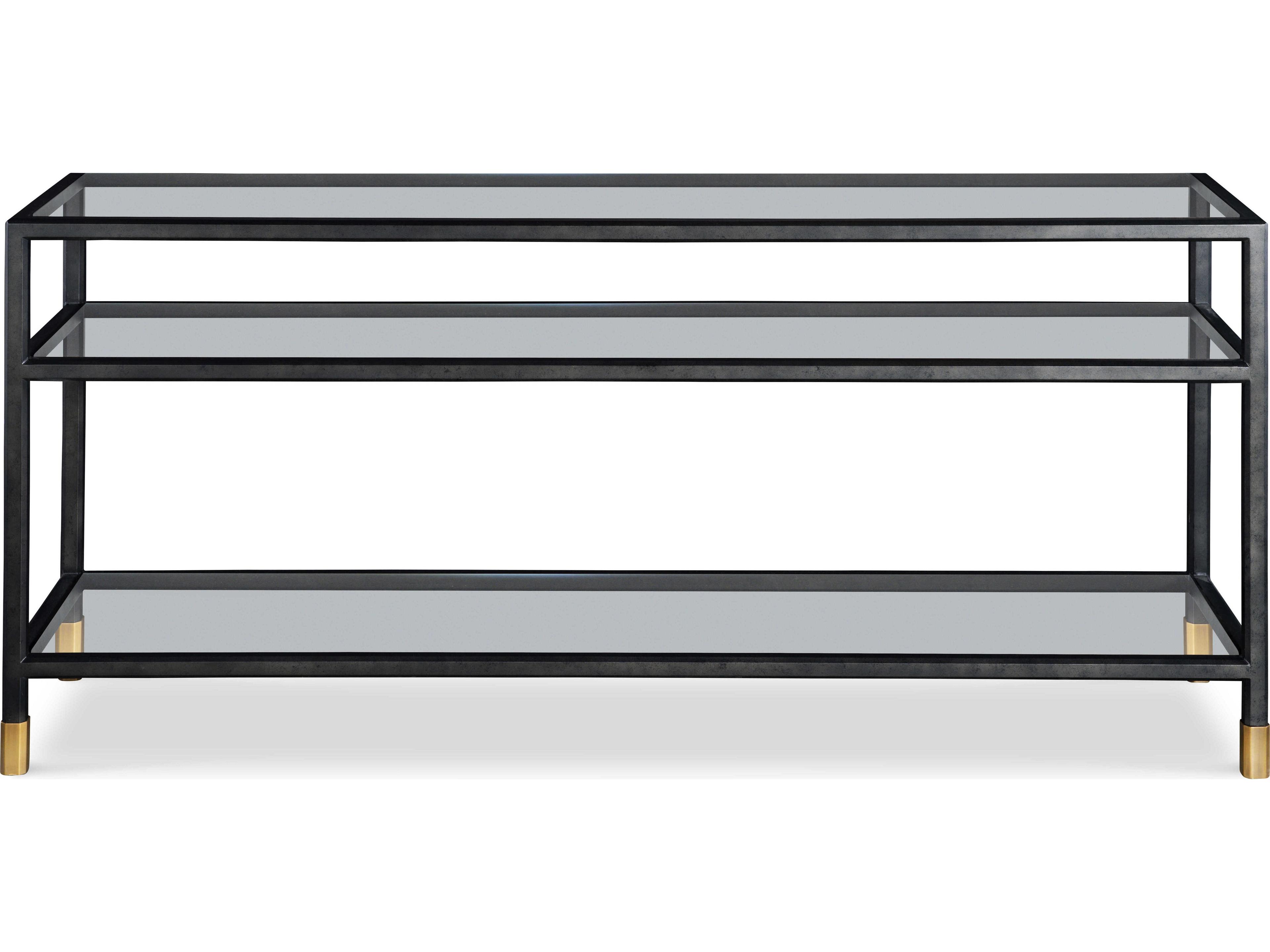 Century Furniture Thomas O'Brien Jennings Rectangular Glass Bronze Console Table