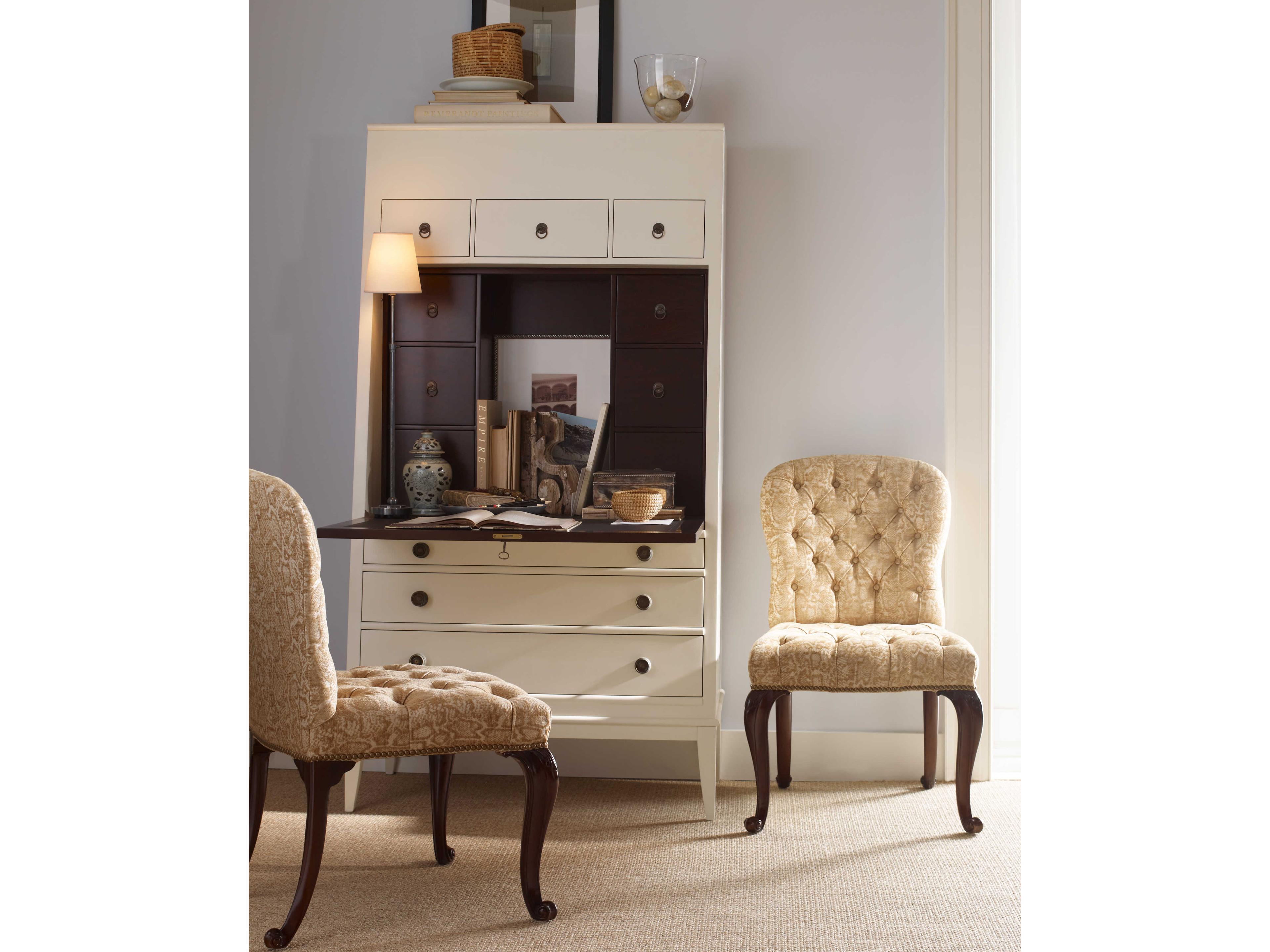 Century Furniture Thomas Obrien White Mahogany Wood Armoire Desk