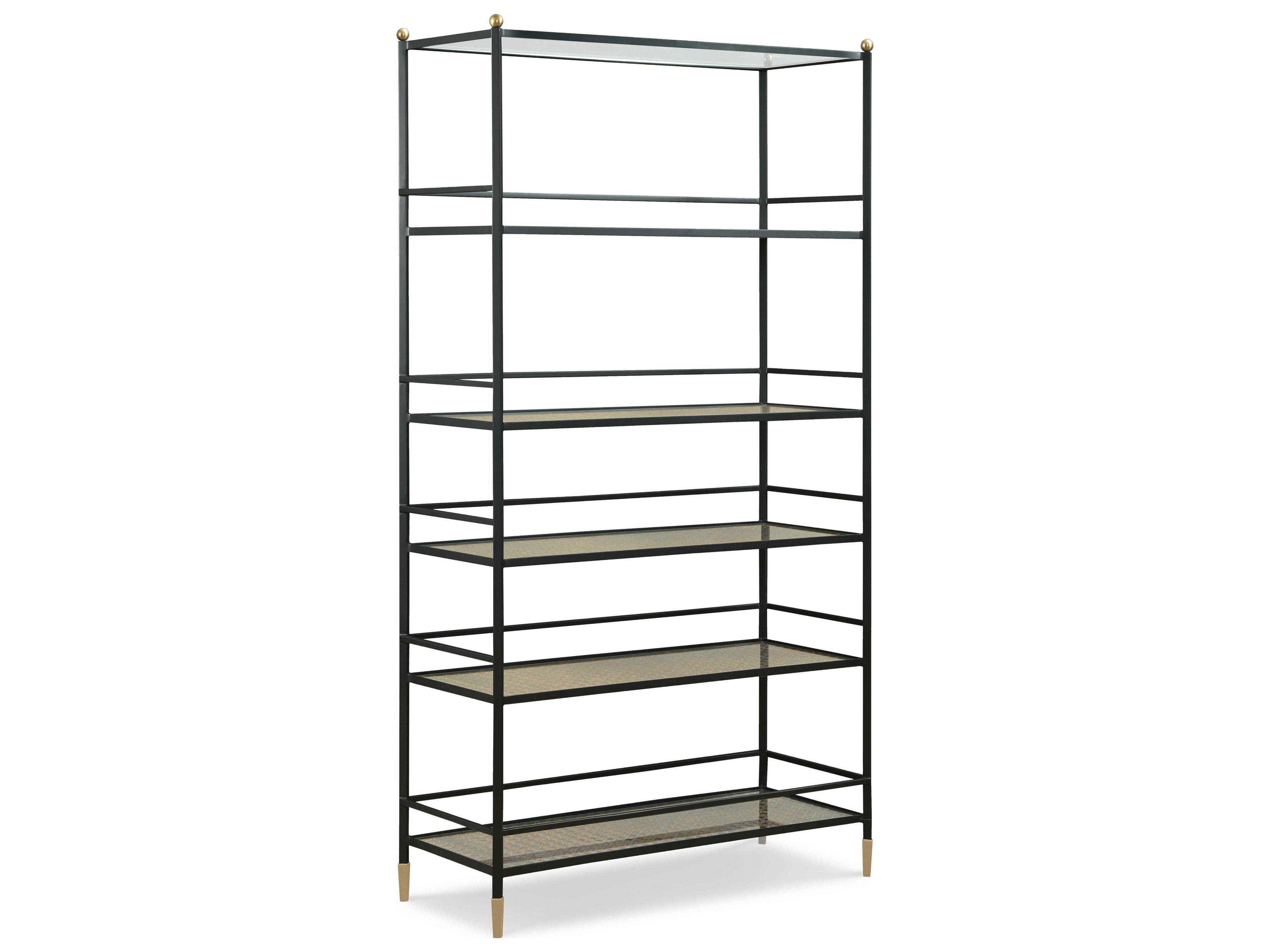 Century Furniture Thomas Obrien Rustic Black / Brass Tom-Tom Etagere
