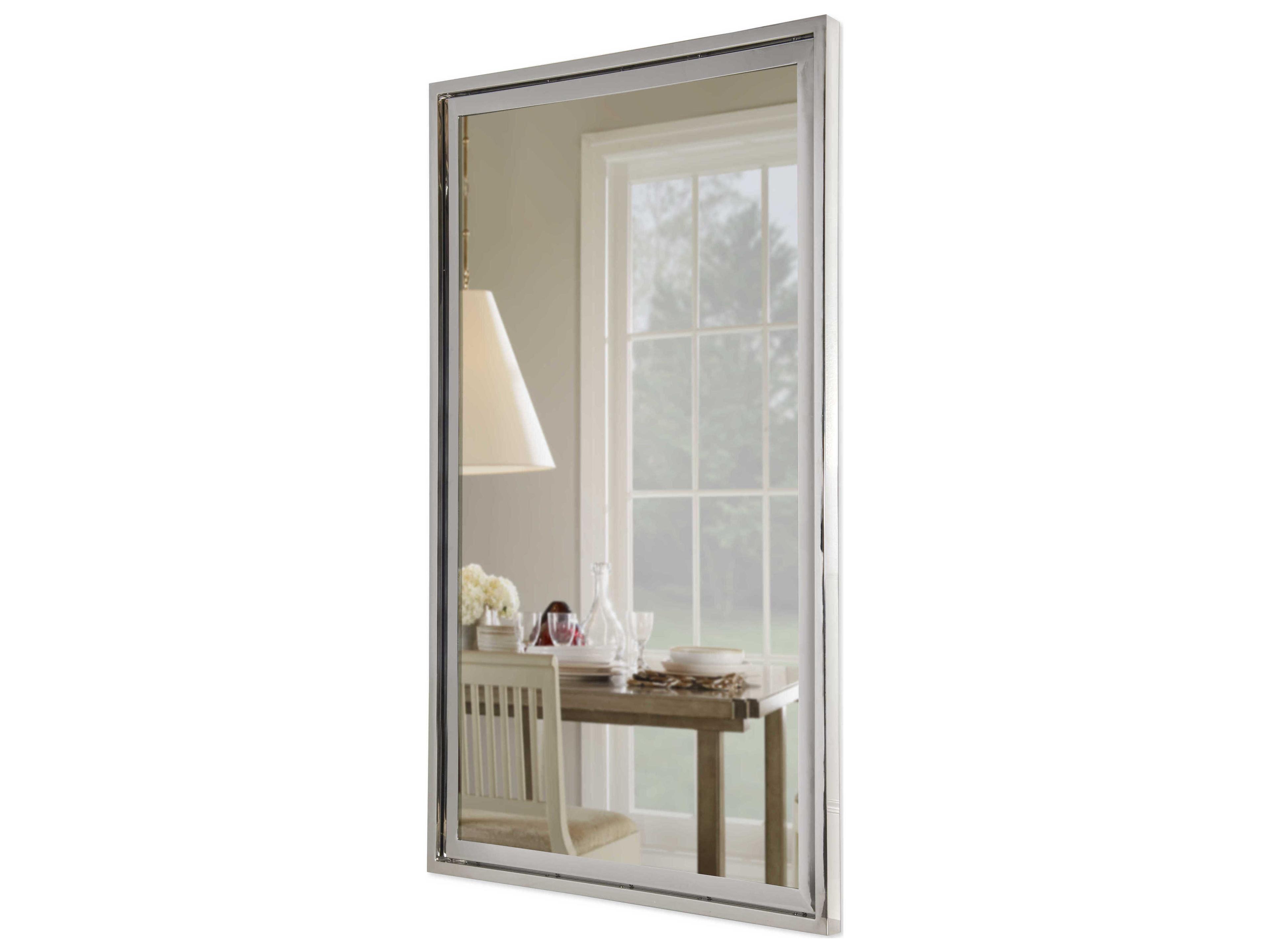 Century Furniture Thomas Obrien Polished Stainless Steel Rectangular Odeon Wall Mirror