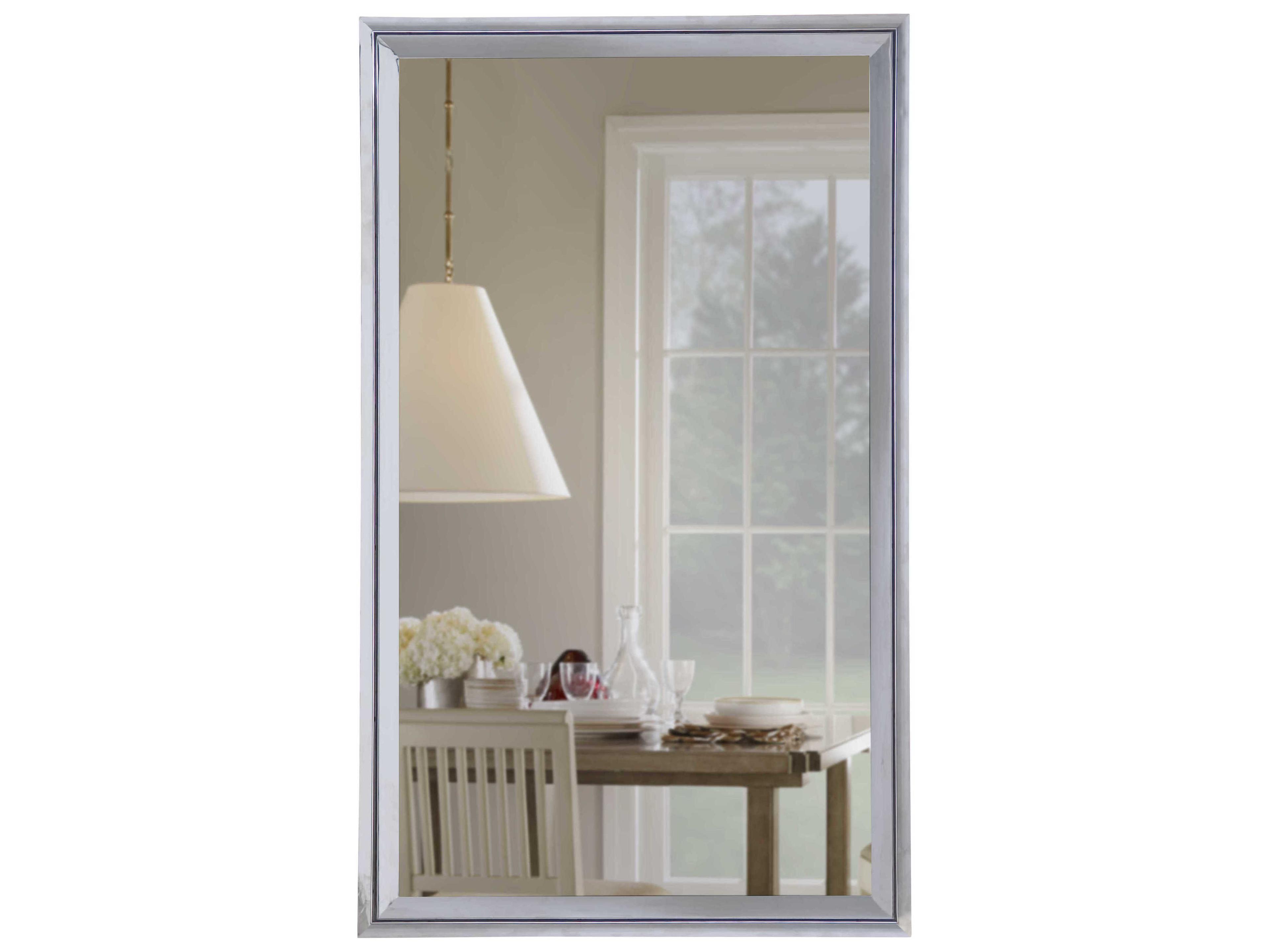 Century Furniture Thomas Obrien Polished Stainless Steel Rectangular Odeon Wall Mirror