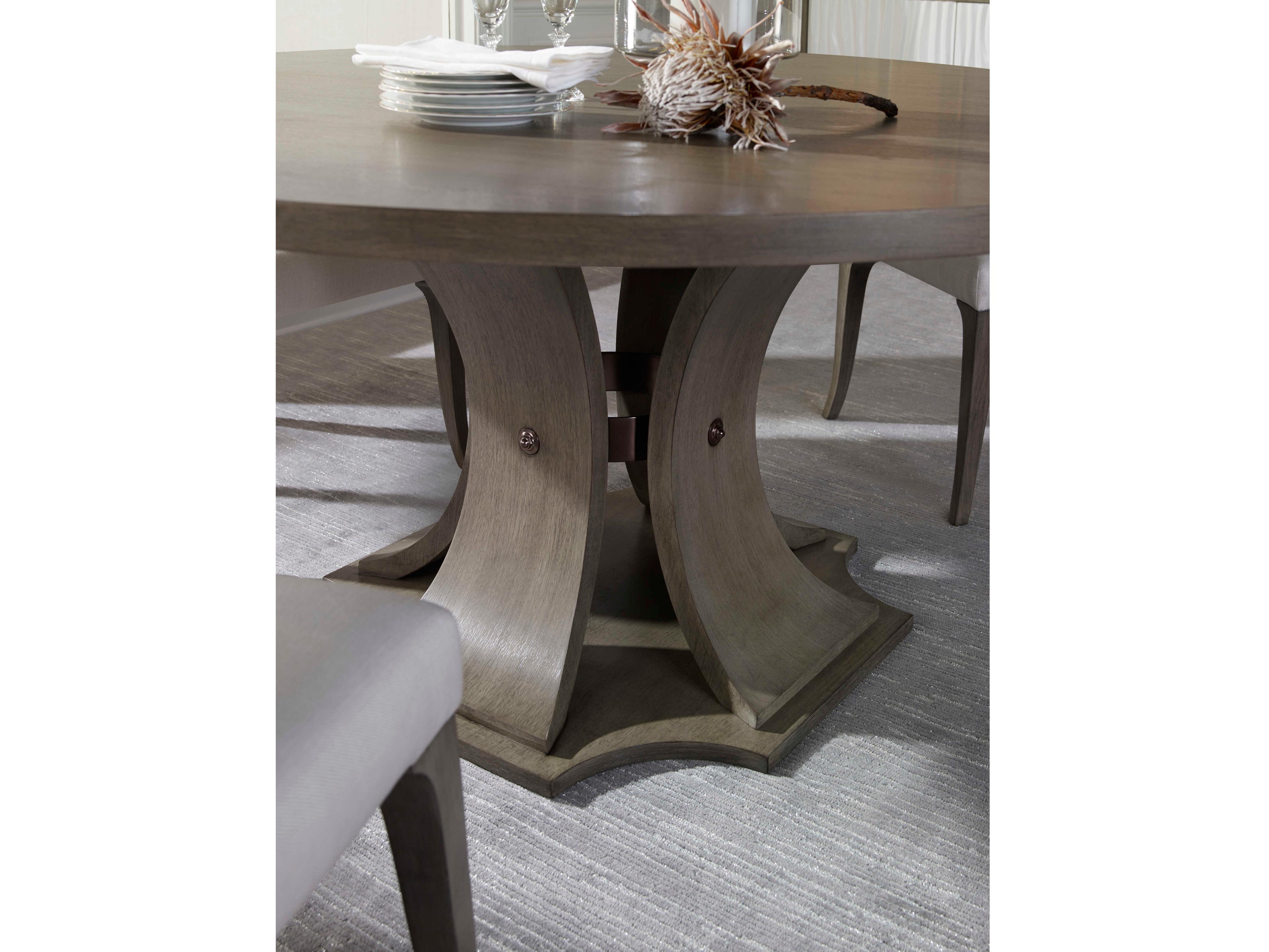 Century Furniture Citation Sanford Round Wood Greige Dining Table