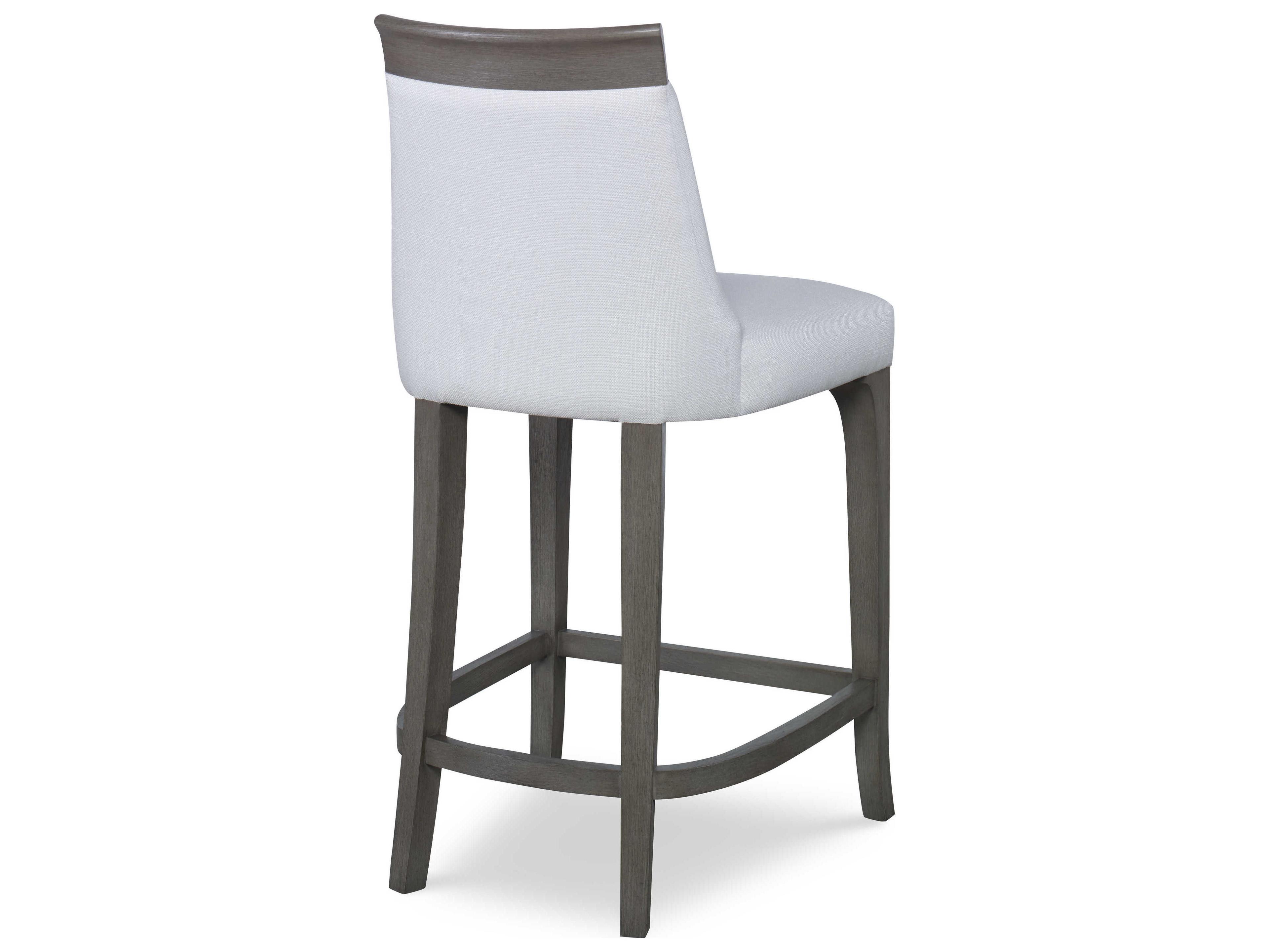 Century Furniture Citation Mira Upholstered Walnut Wood Greige Counter Stool