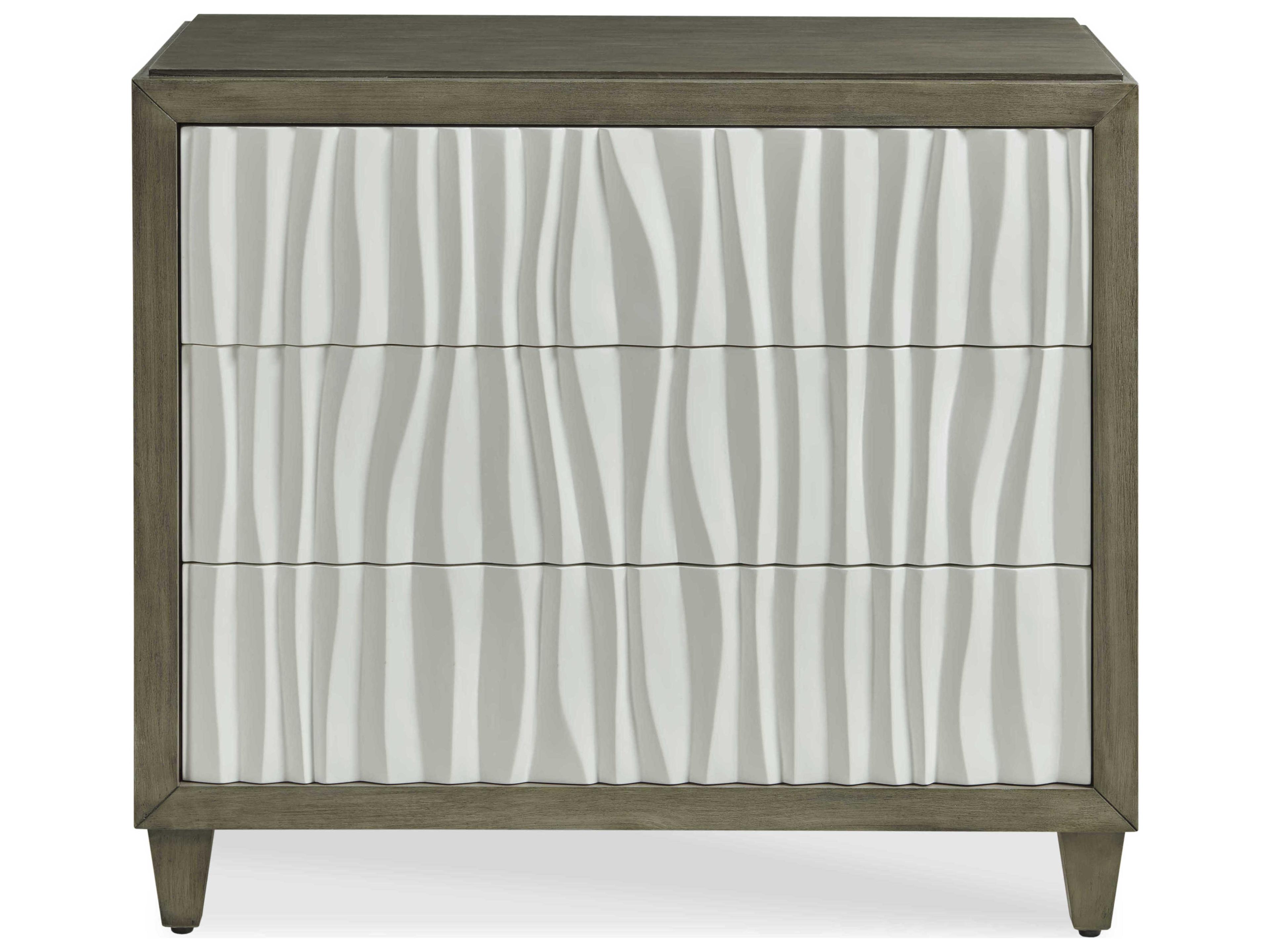 Century Furniture Citation Greige White Gray Walnut Wood Accent Chest