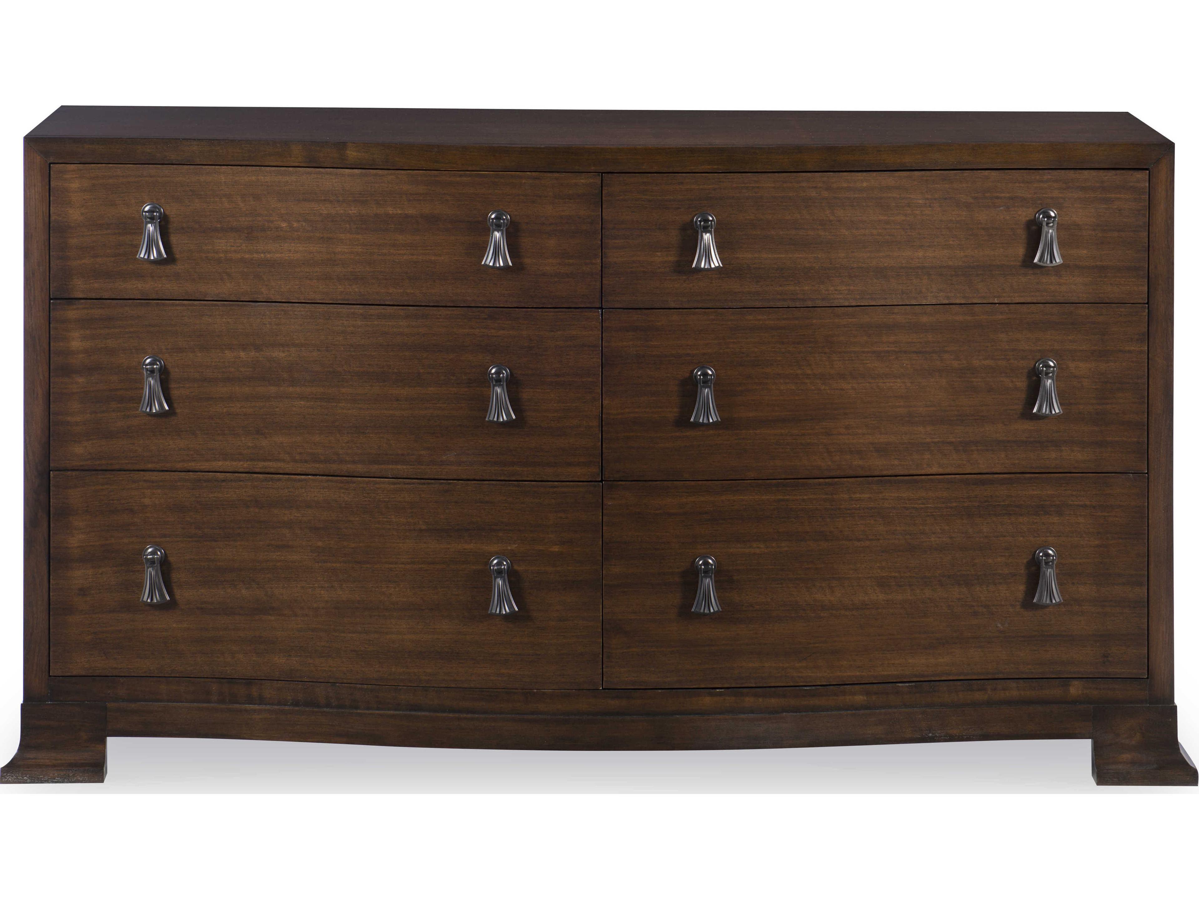Century Furniture Citation Frasier Serpentine 6-Drawers Brown Walnut Wood Double Dresser
