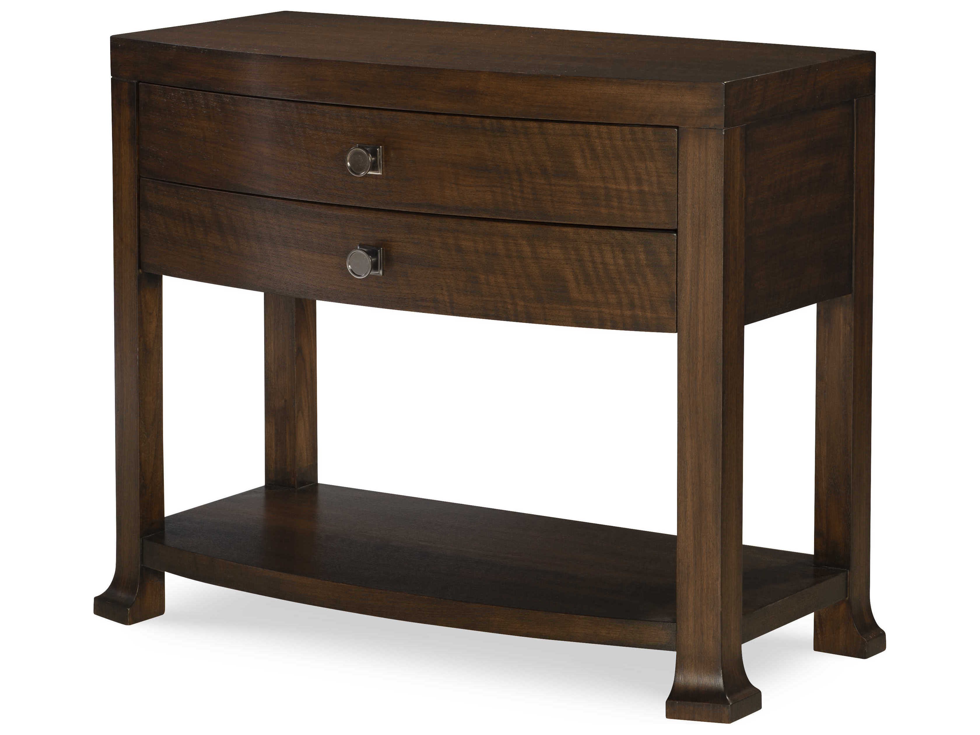 Century Furniture Citation Cline Bowfront 2-Drawers Brown Walnut Wood Nightstand