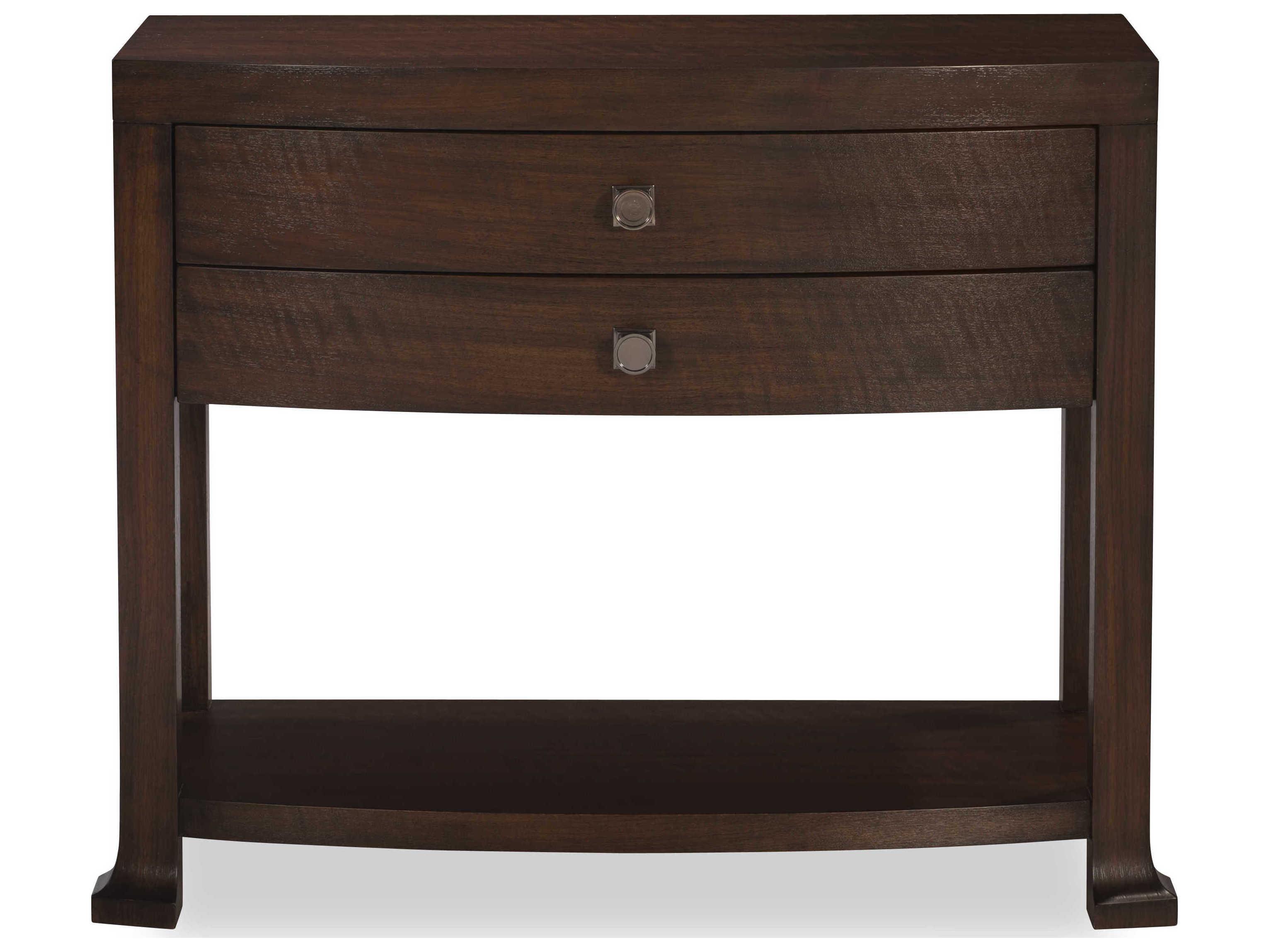Century Furniture Citation Cline Bowfront 2-Drawers Brown Walnut Wood Nightstand