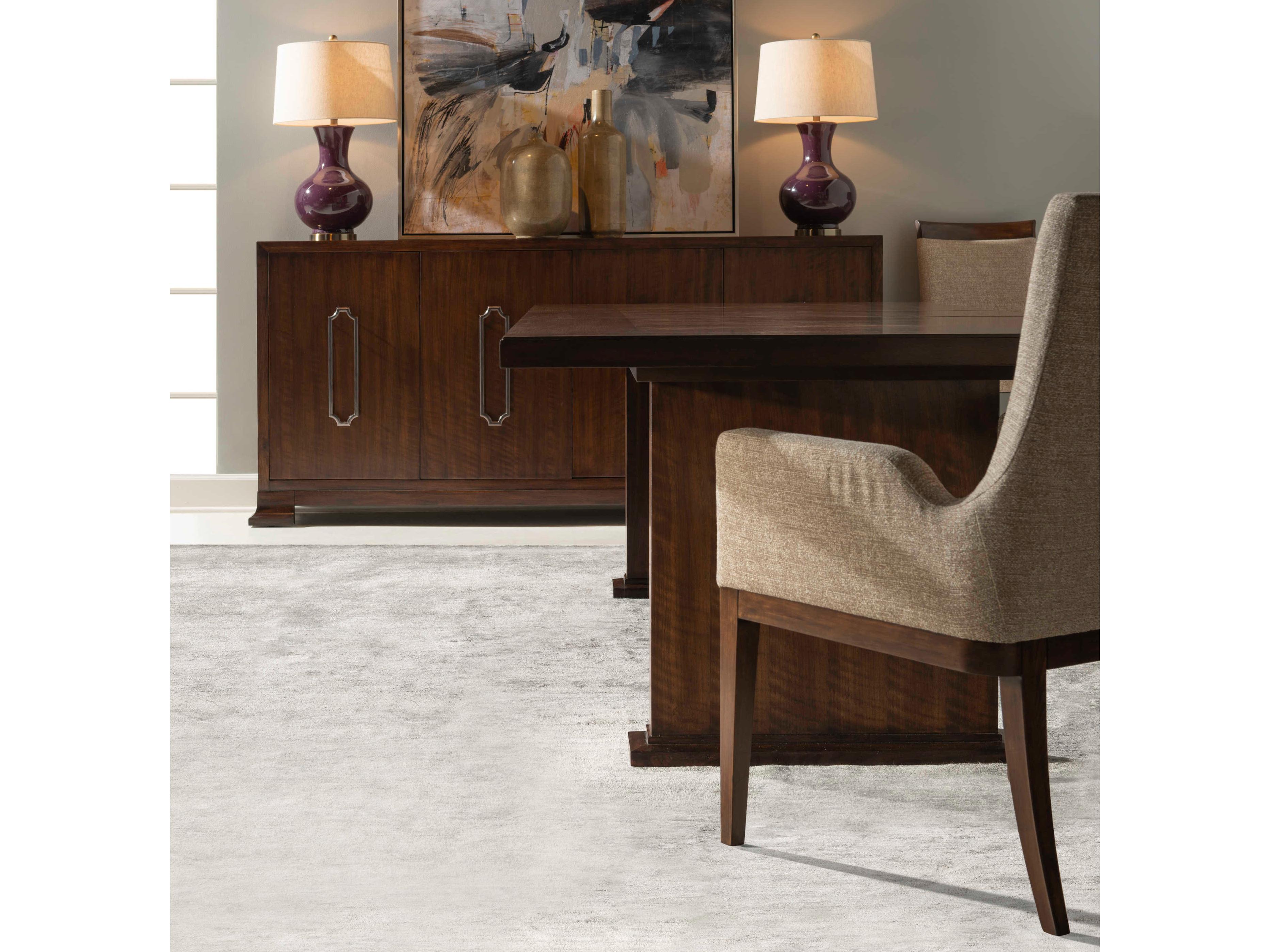 Century Furniture Citation Manning Extendable Rectangular Wood Brunette Dining Table