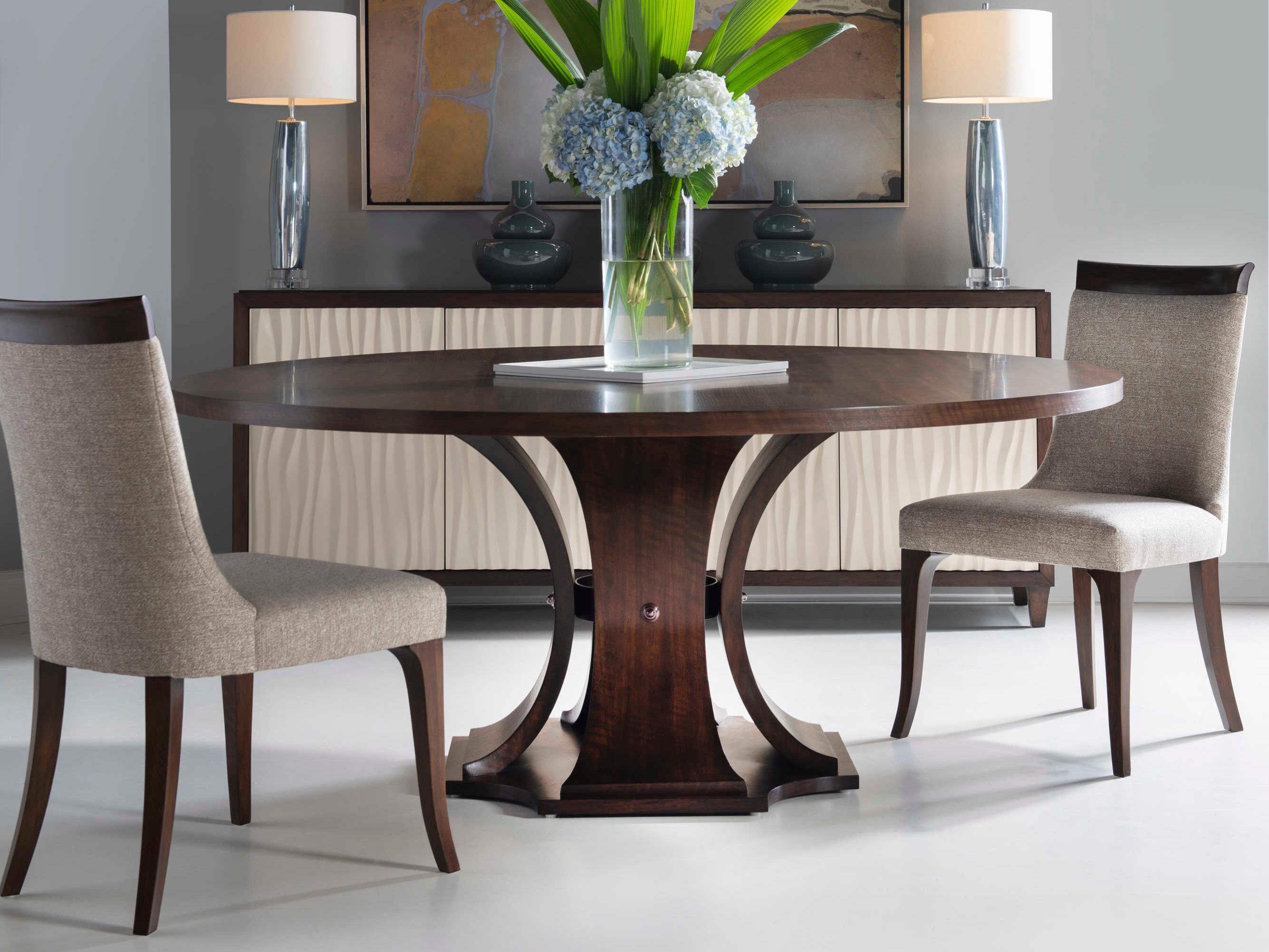 Century Furniture Citation Round Wood Brunette Dining Table