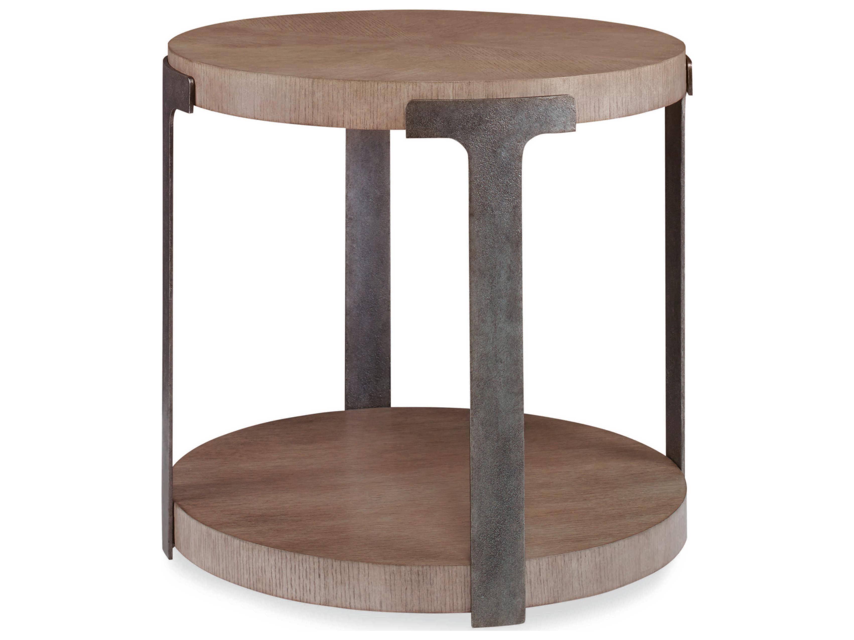 Century Furniture Casa Bella Round Wood Timber Grey End Table