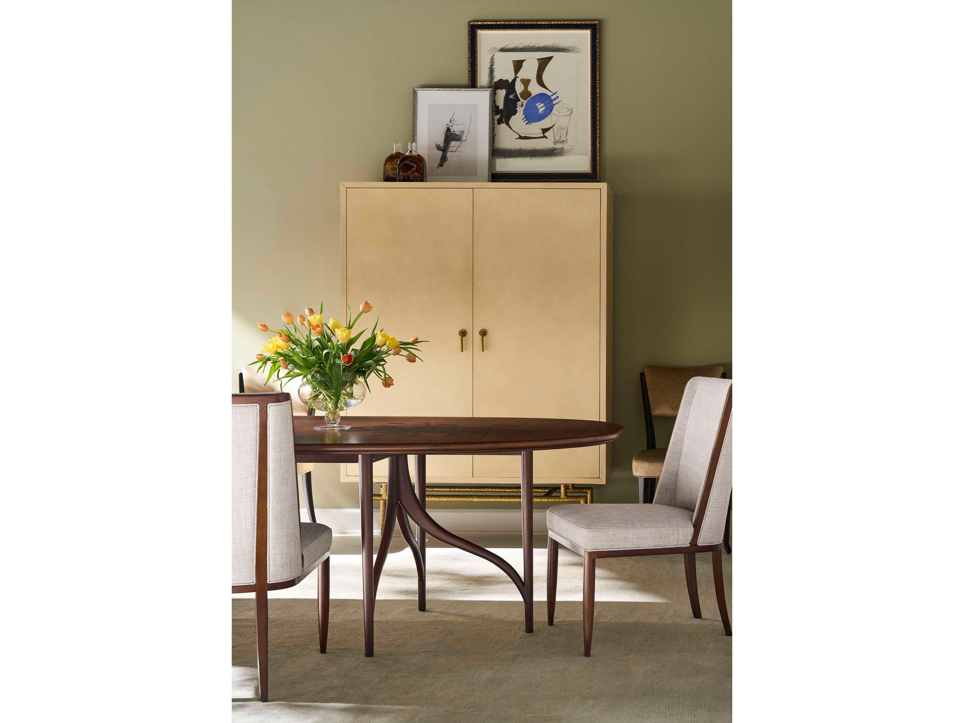 Century Furniture Carrier and Company Case Quentin Oval Wood Dining Table
