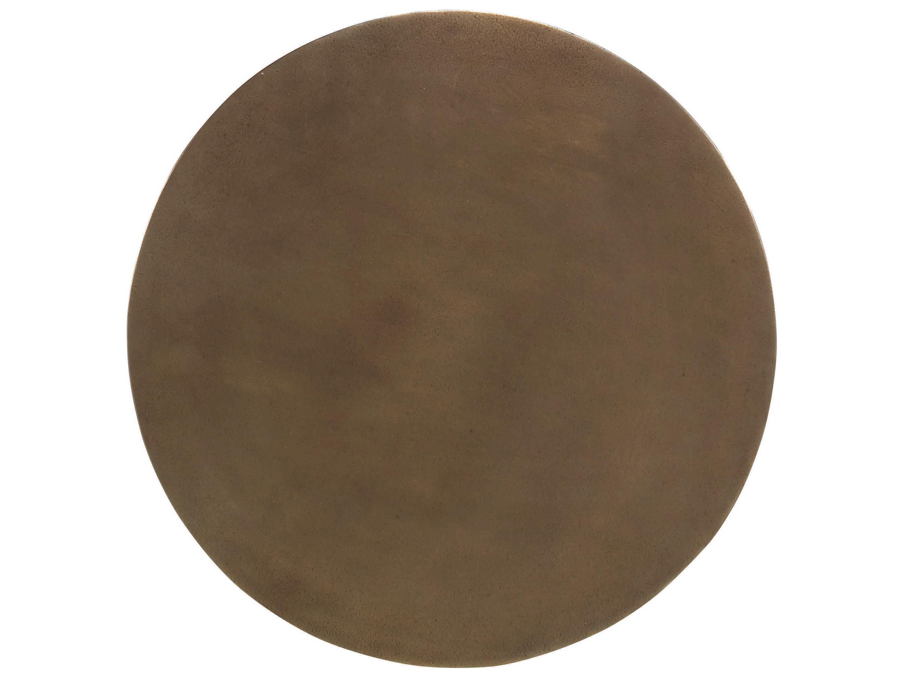 Century Furniture Round Resin Antique Brass End Table