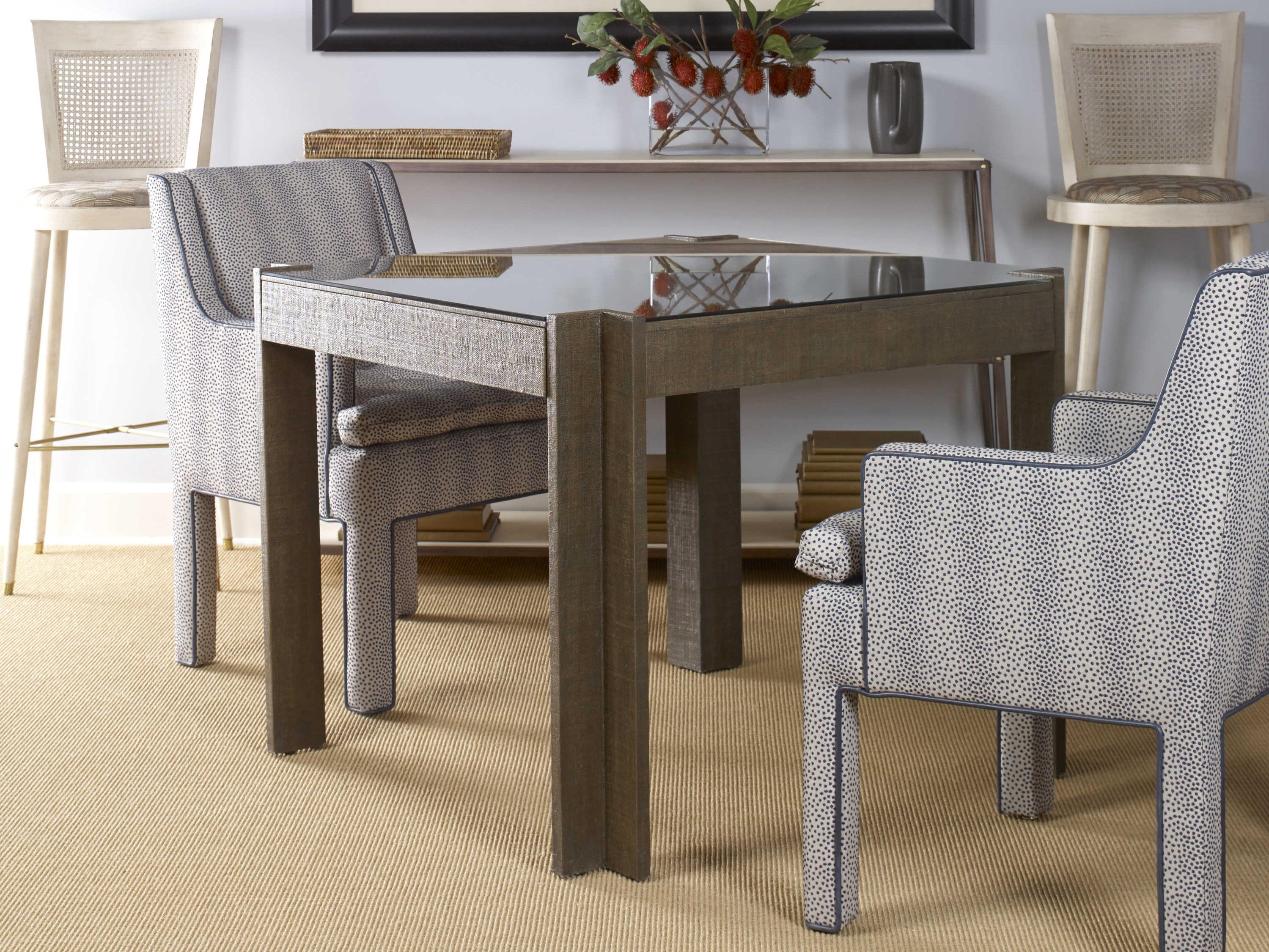 Century Furniture Brown Rattan Game Table