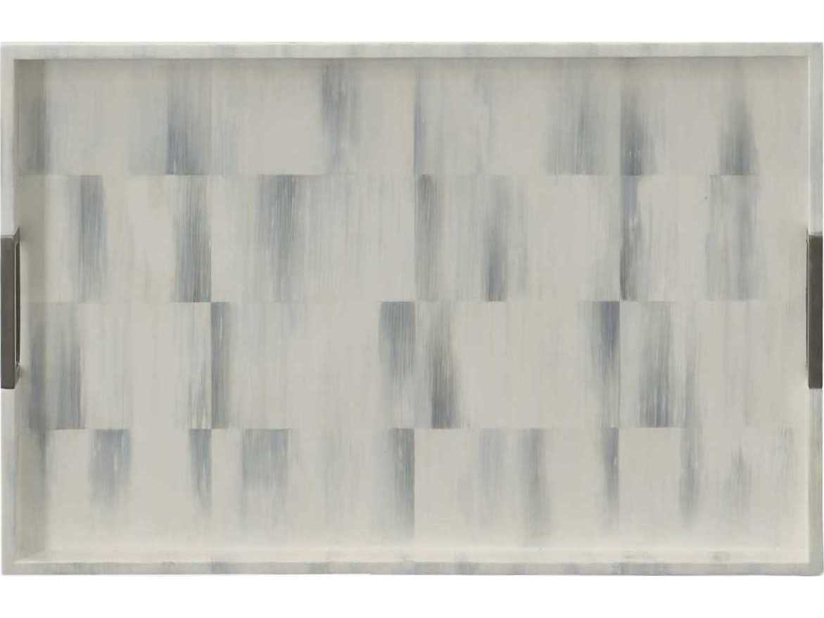 Century Furniture Compositions Rectangular Faux Marble White Pewter End Table