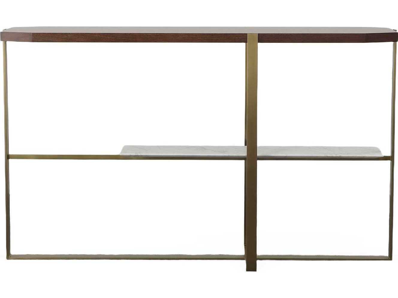 Century Furniture Compositions Rectangular Wood Bridgeton Satin Brass Console Table