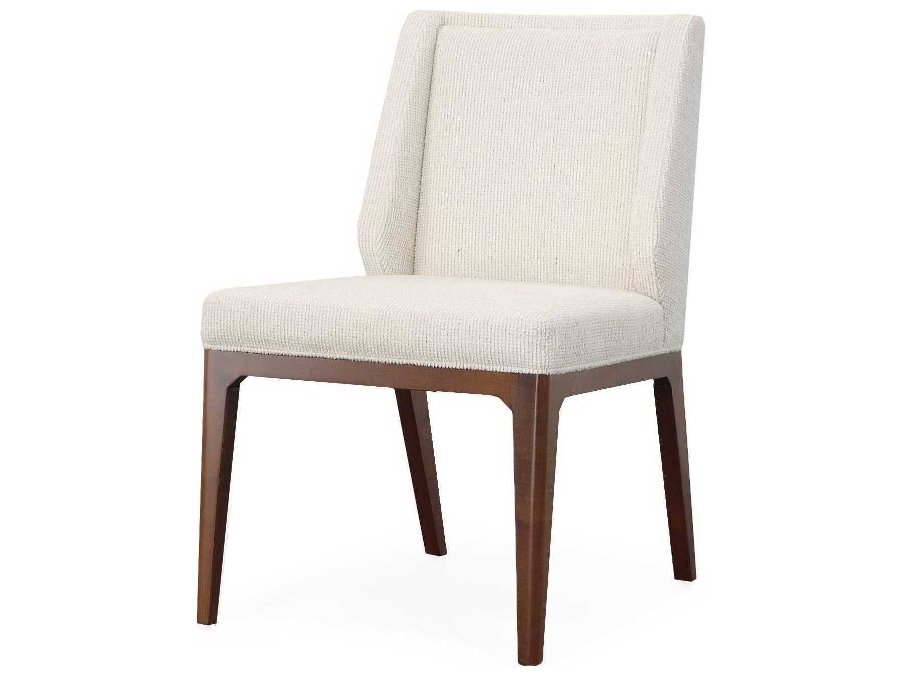 Century Furniture Compositions Sycamore Wood White Upholstered Side Dining Chair