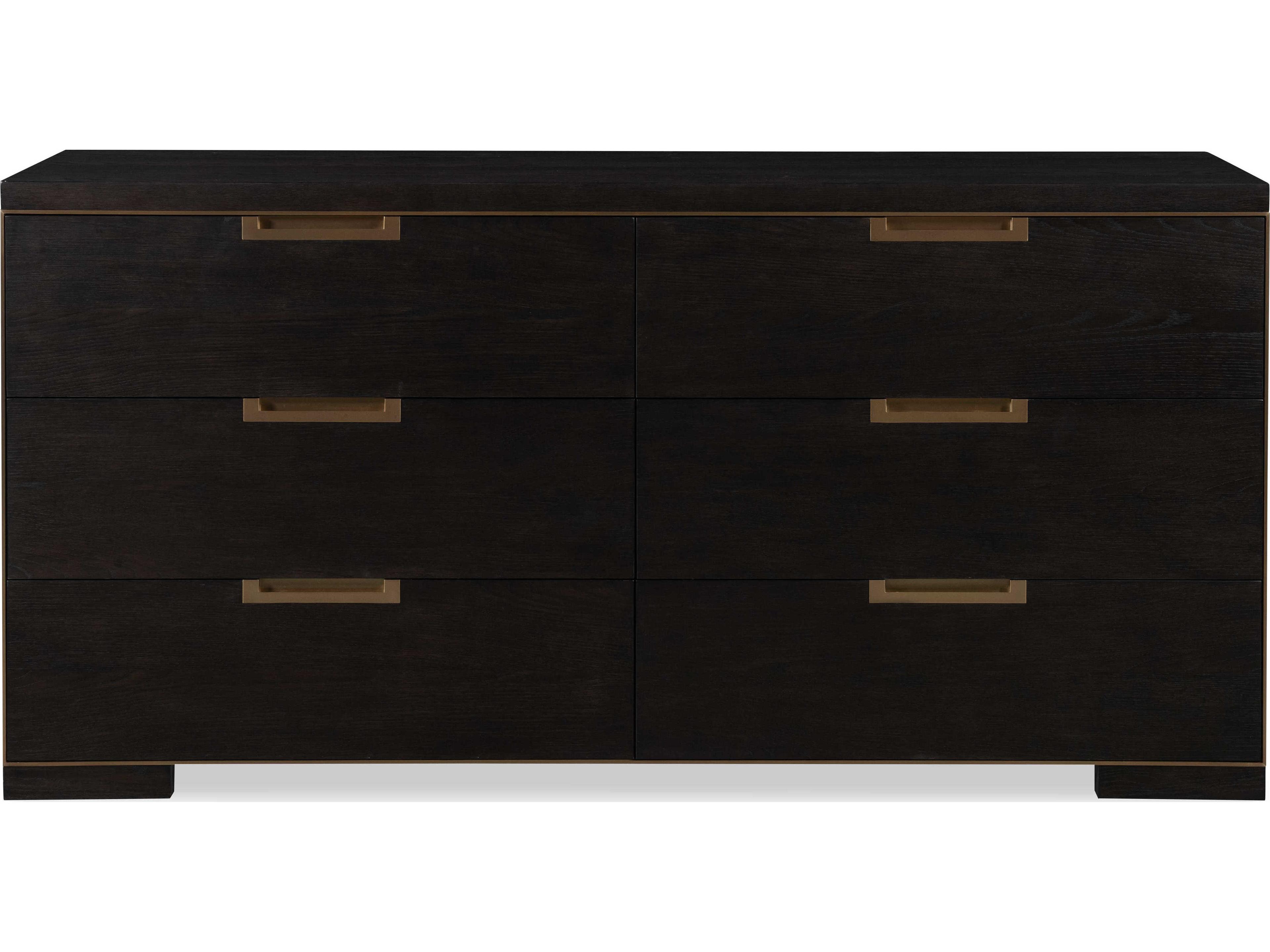Century Furniture Cadence 6-Drawers Brown Oak Wood Double Dresser