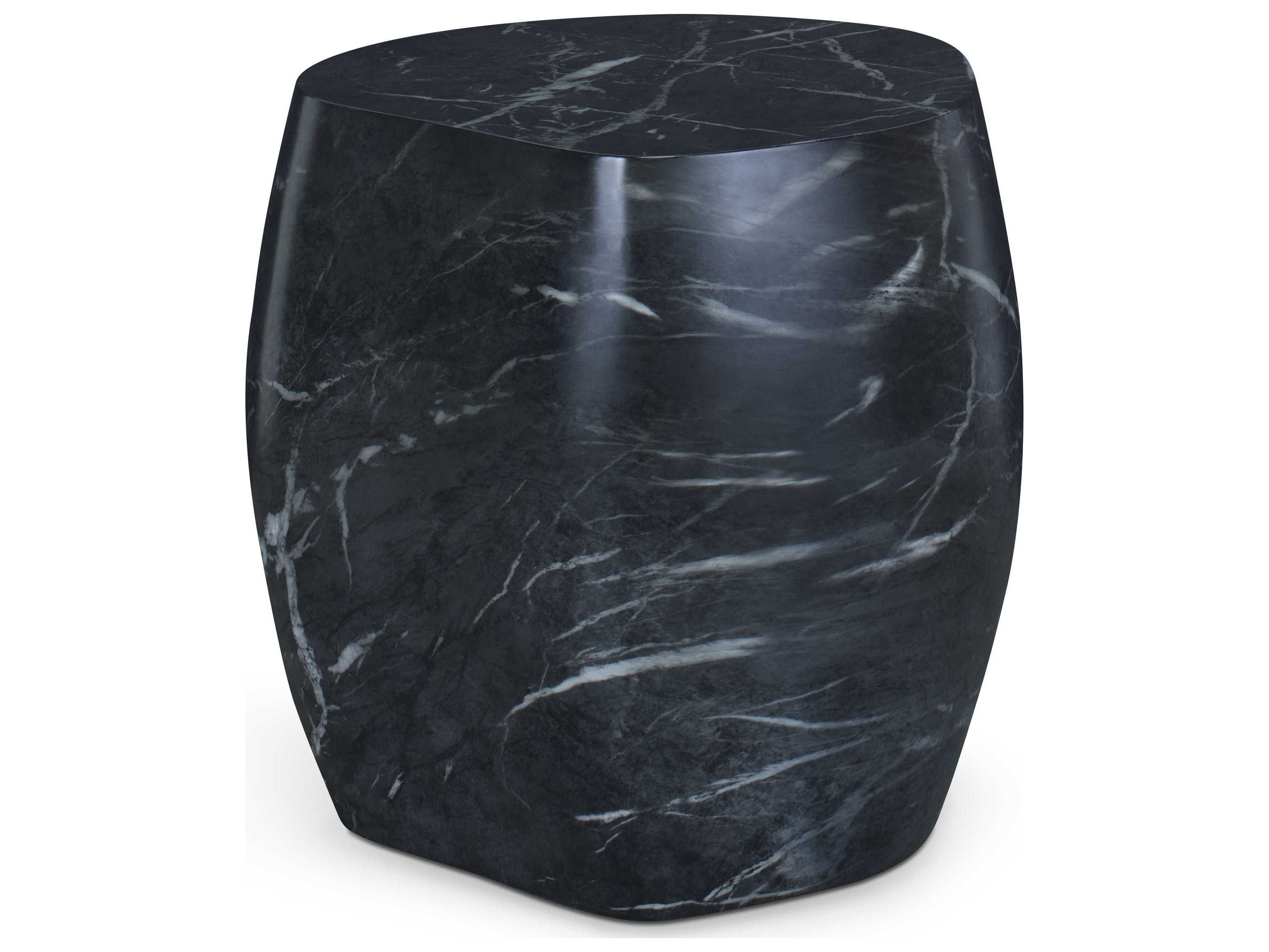 Century Furniture Cadence Concrete Black Marble End Table