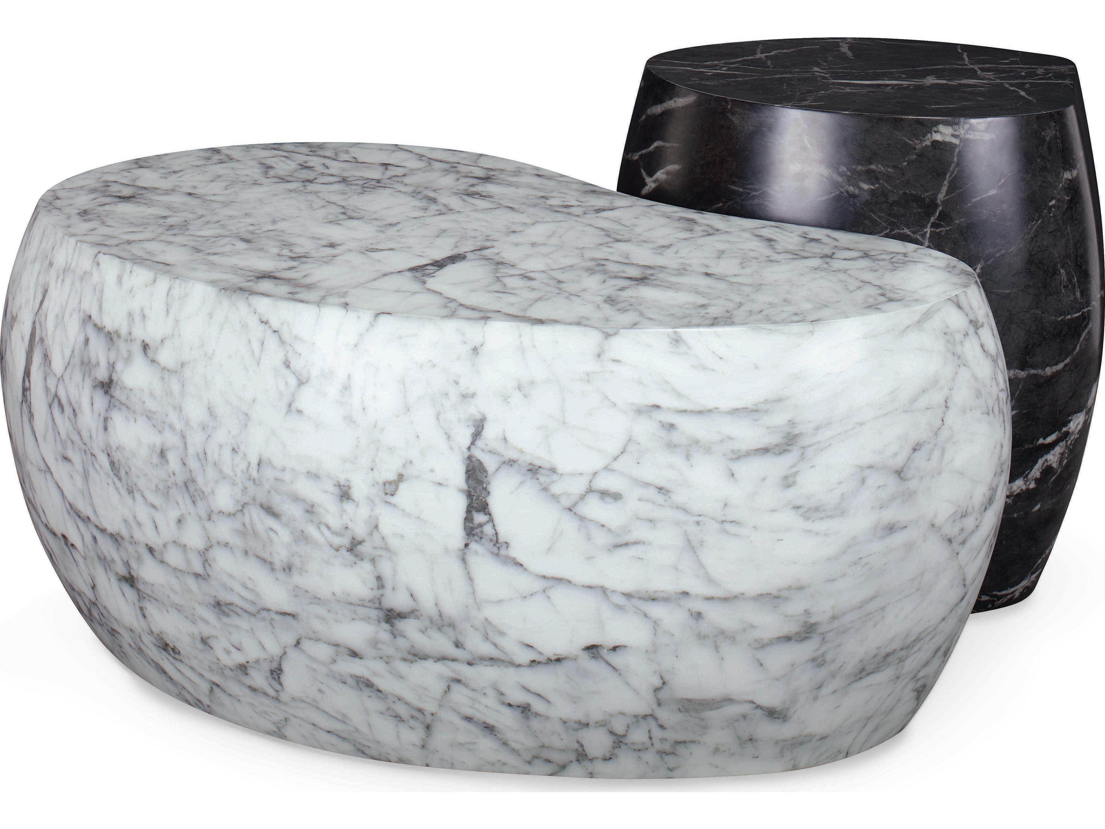 Century Furniture Cadence Concrete White & Black Marble Coffee Table