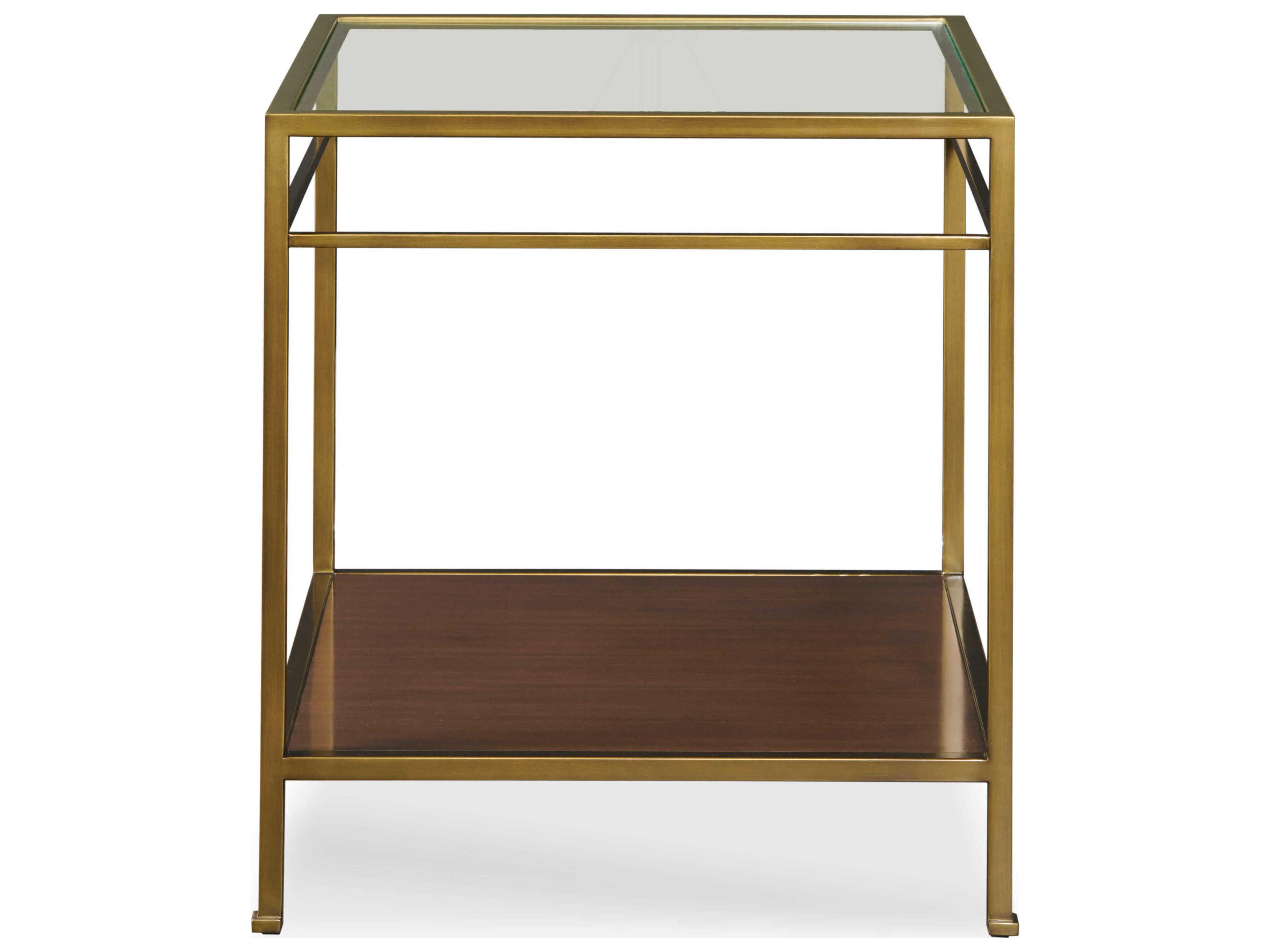 Century Furniture Details Occasional Square Glass London Brown End Table