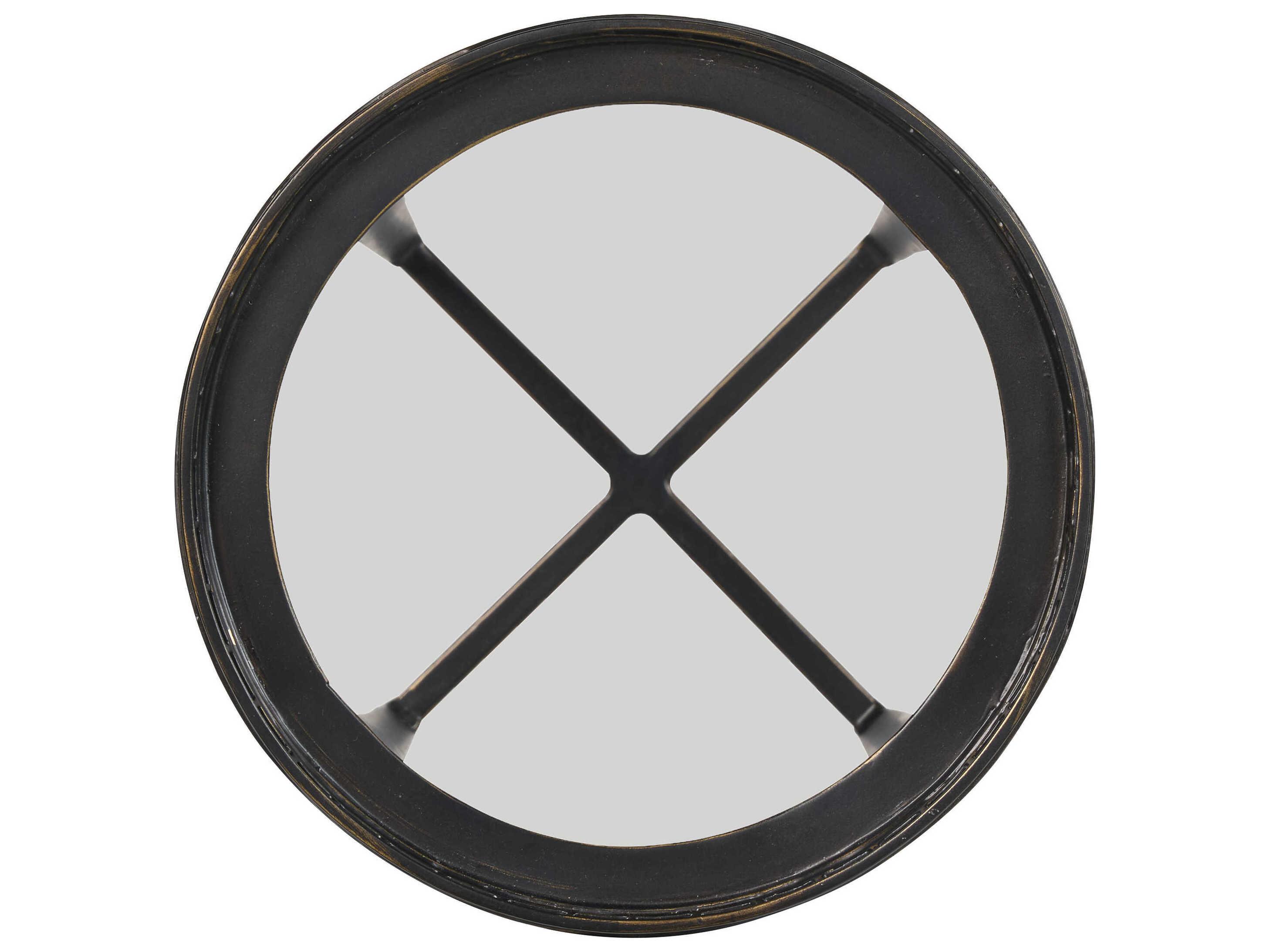 Century Furniture Details Occasional Logan Round Glass Bronze End Table