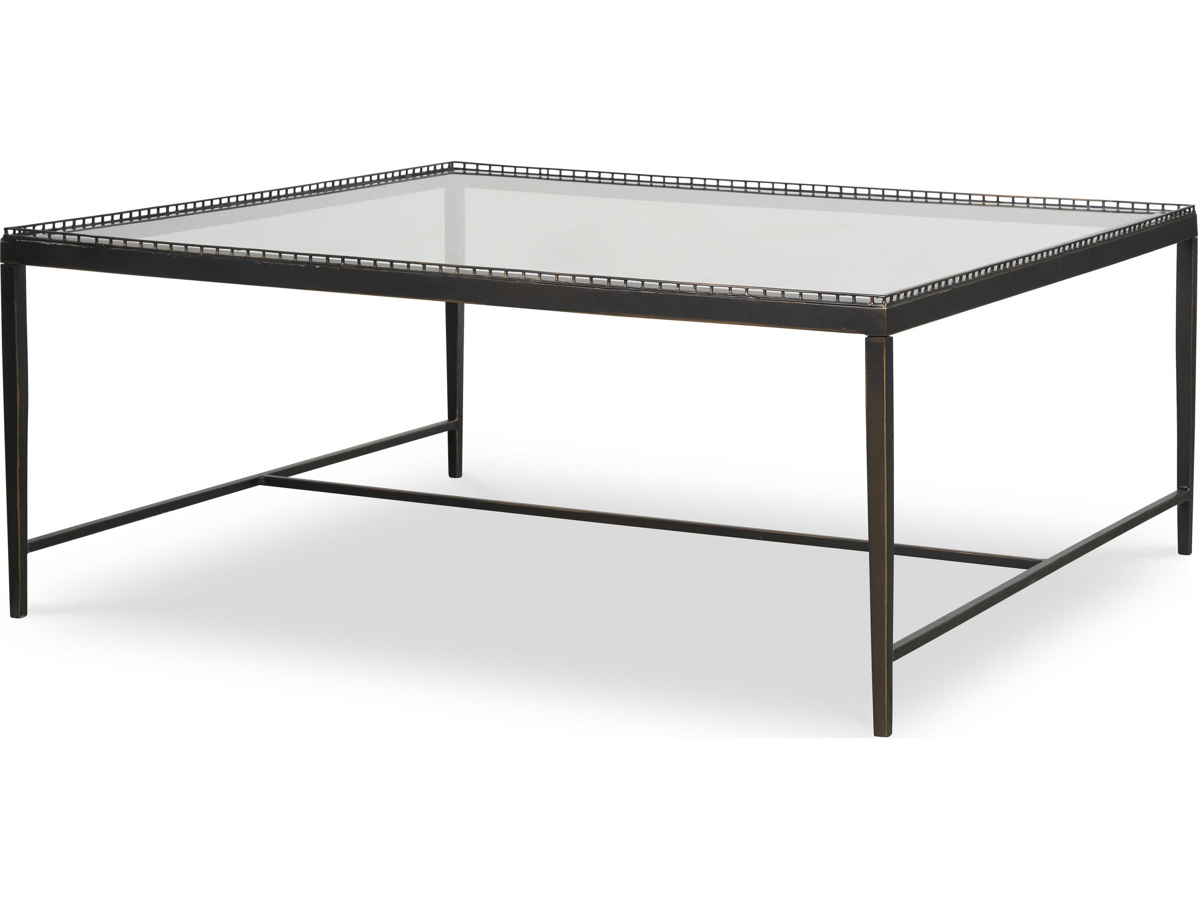 Century Furniture Details Occasional Logan Square Glass Bronze Coffee Table