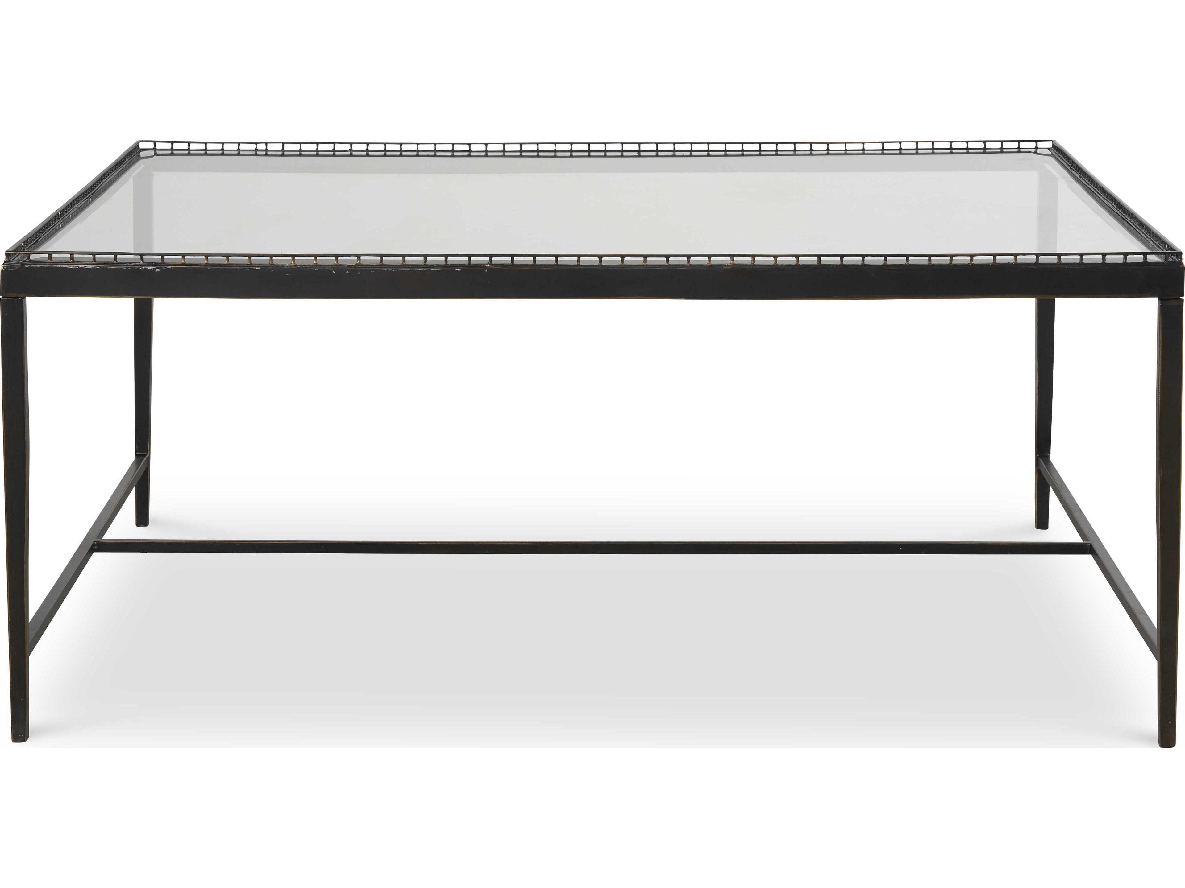 Century Furniture Details Occasional Logan Square Glass Bronze Coffee Table