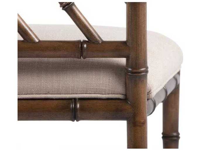 Century Furniture Curate Rattan Brown Upholstered Side Dining Chair