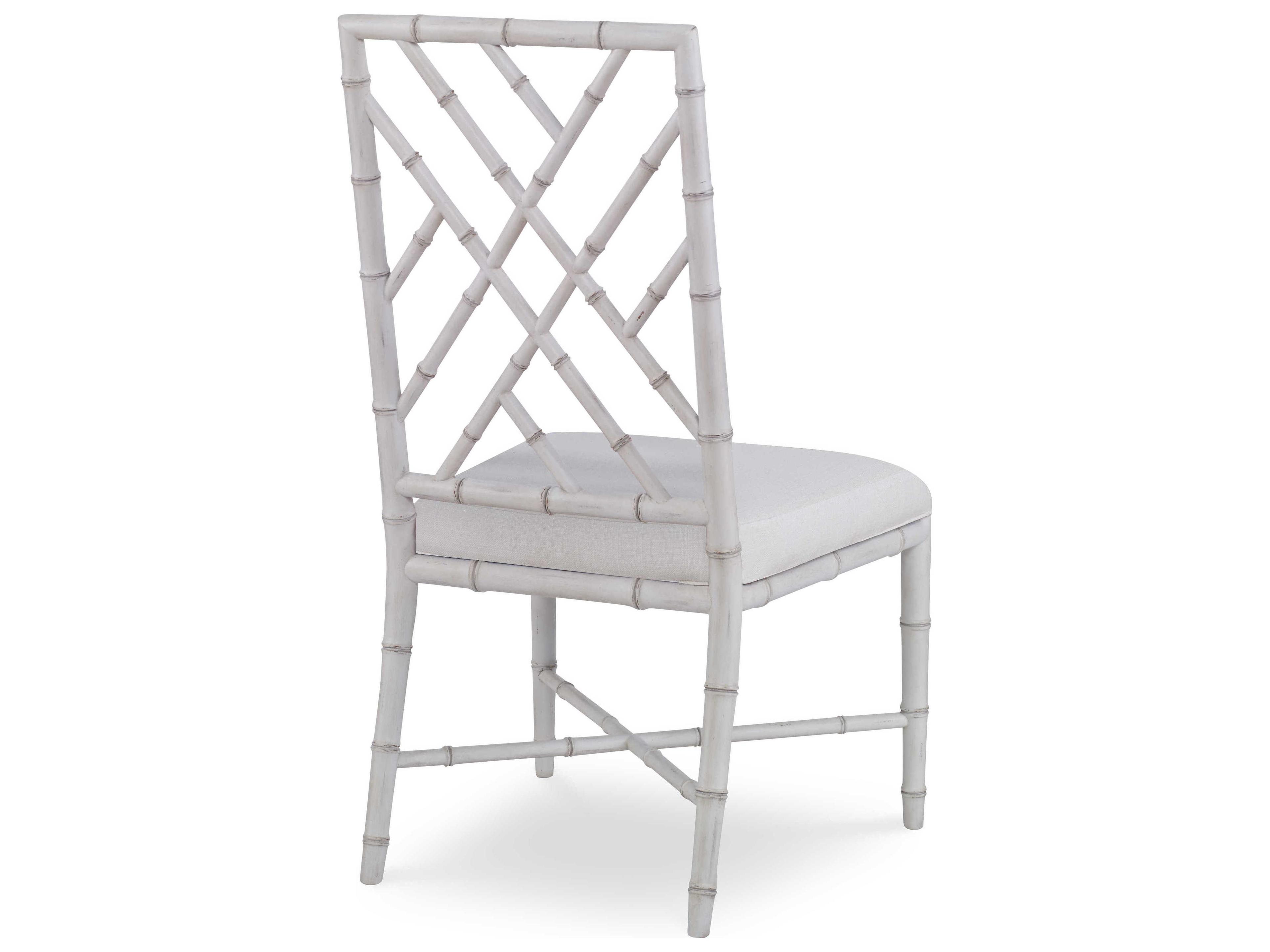 Century Furniture Curate Mahogany Wood White Upholstered Side Dining Chair